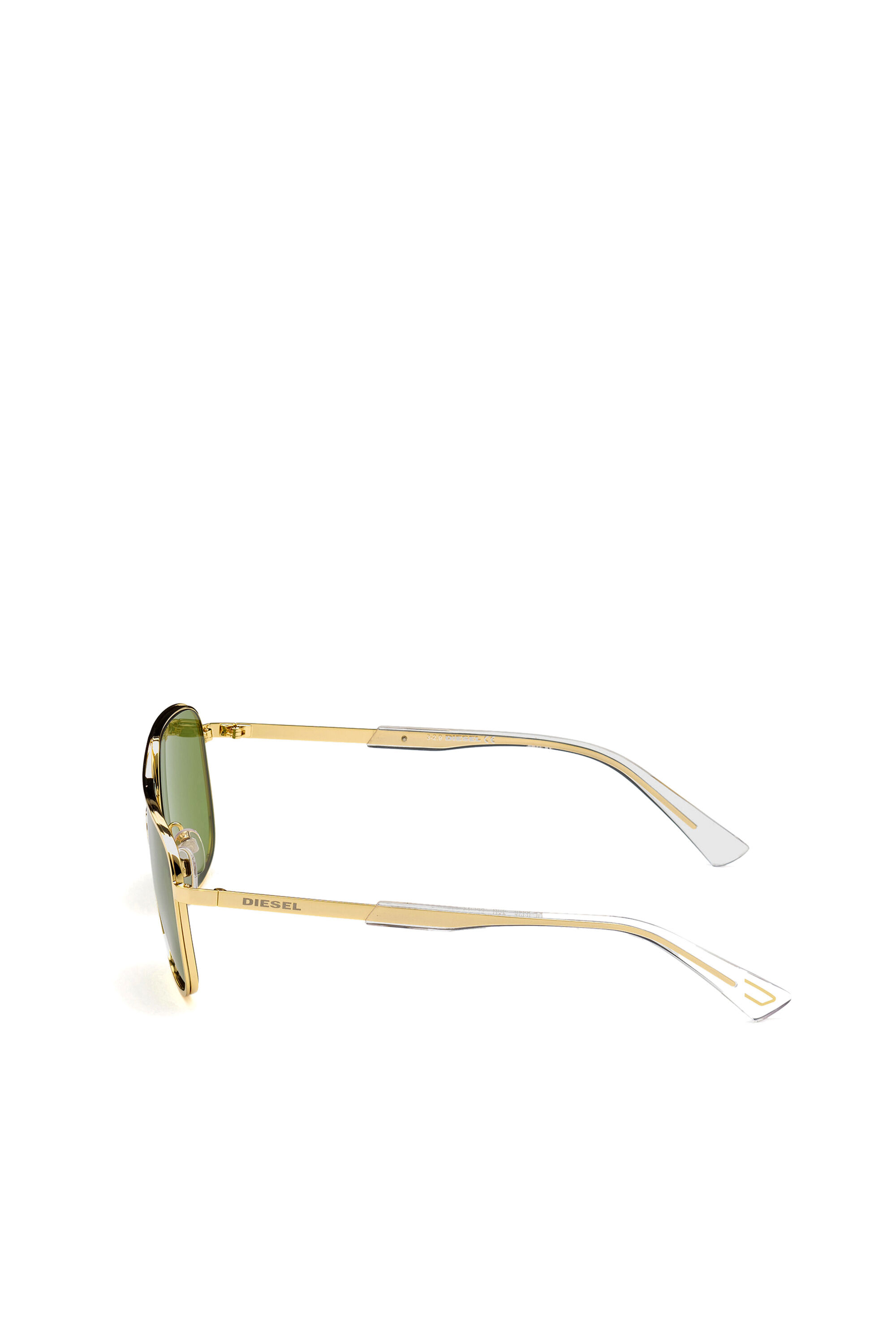 Diesel - DL0325, Man's Rectangular  glasses in metal with double bridge in Yellow - 4
