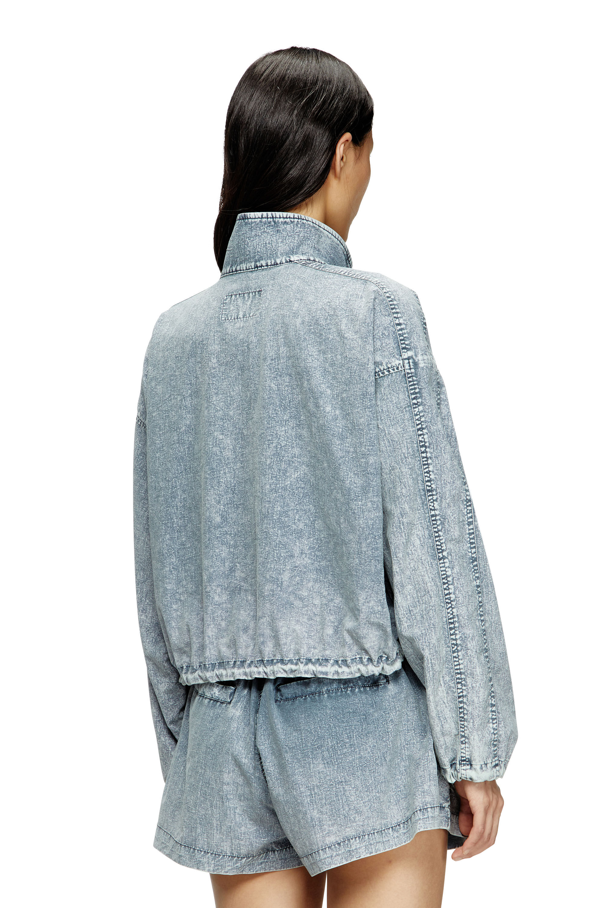 Diesel - G-LEAM-R1, Woman's Cropped jacket in recycled nylon taslan in Light Blue - 5