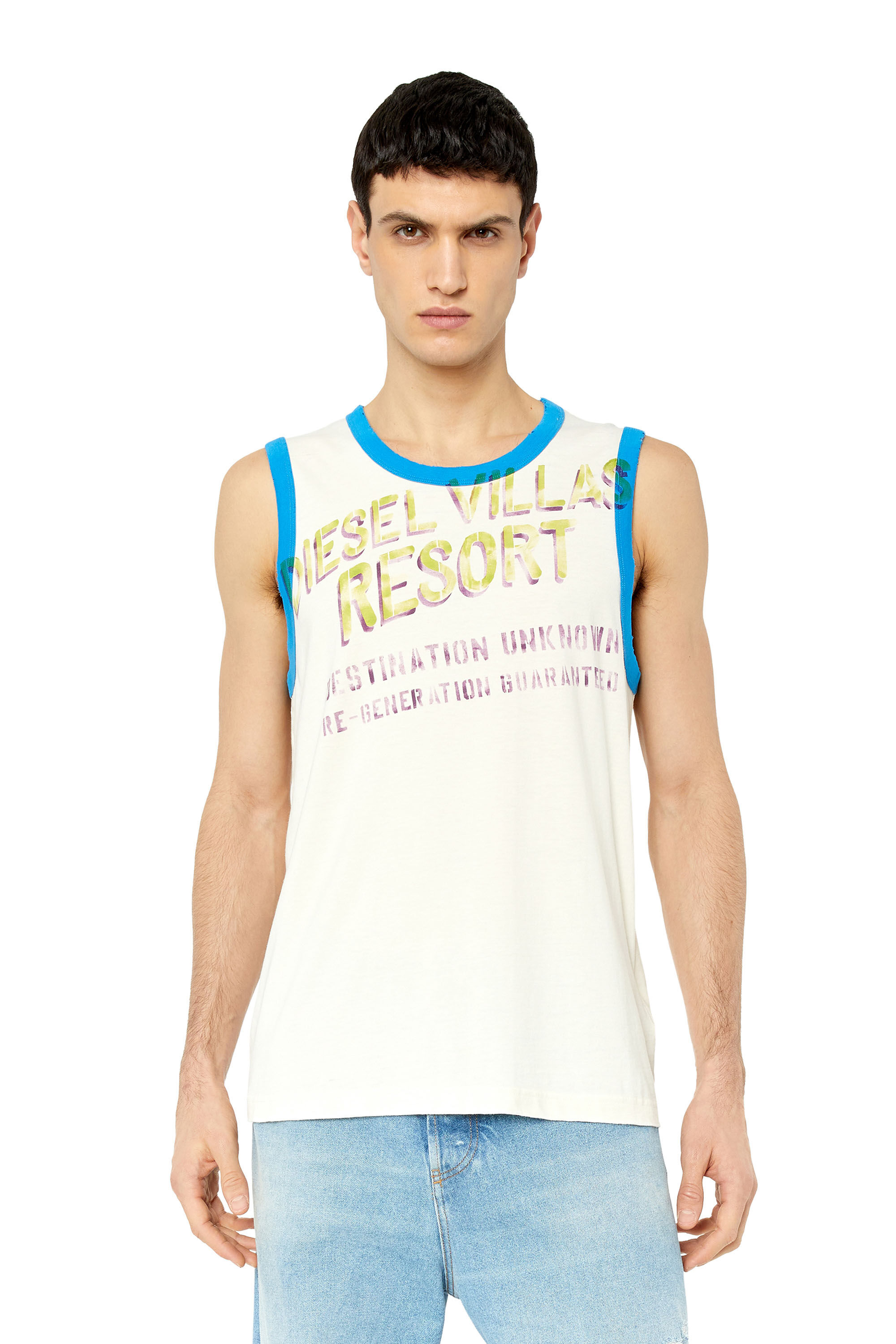 くらしを楽しむアイテム top Tank Man: T-HOPPY with Diesel | print hand-stencilled トップス