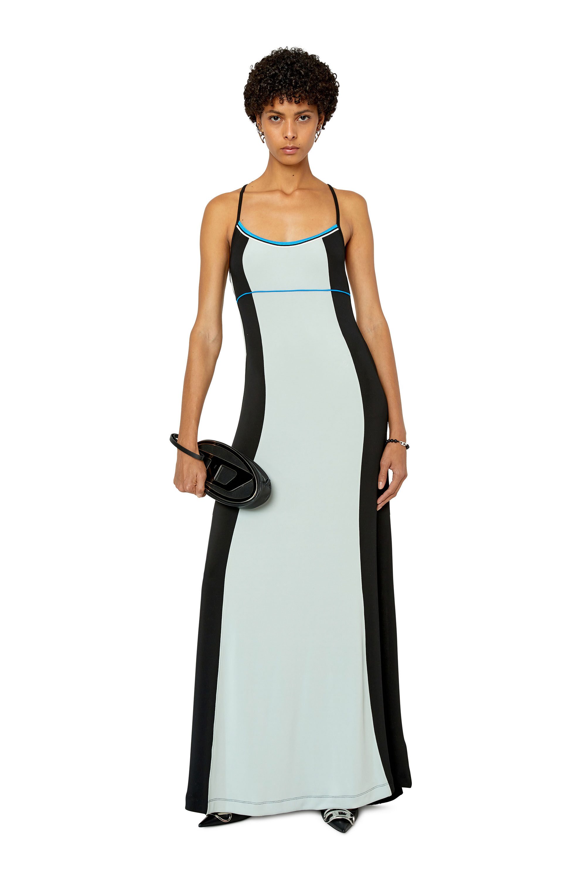 D-STRUKON Woman: Long colour-block dress with open back | Diesel D-STRUKON Woman: Long colour-block dress with open back | Diesel