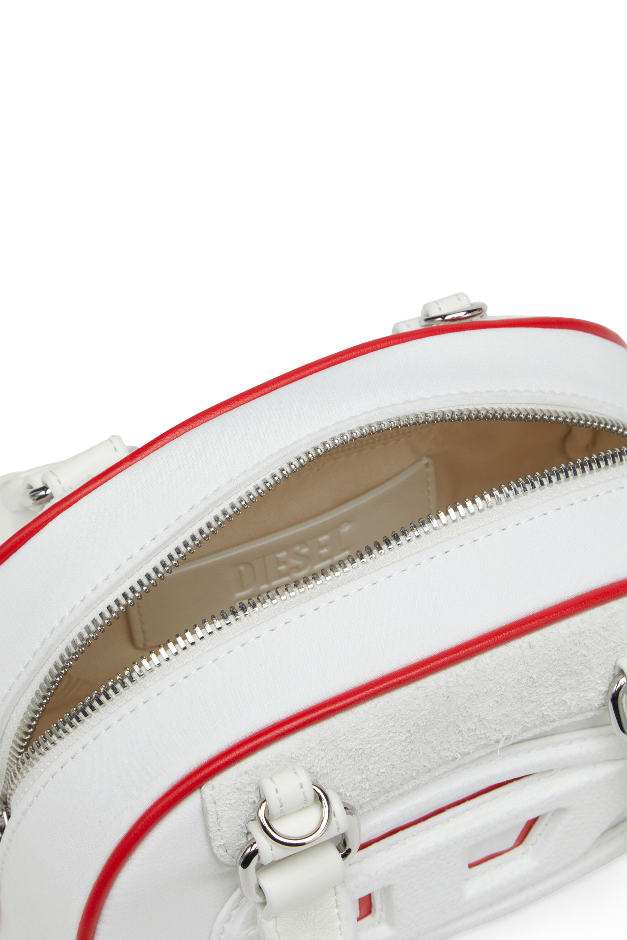 Diesel - 1DR DOME CROSSBODY, Woman's Colour-block mini bowling bag in White - 2