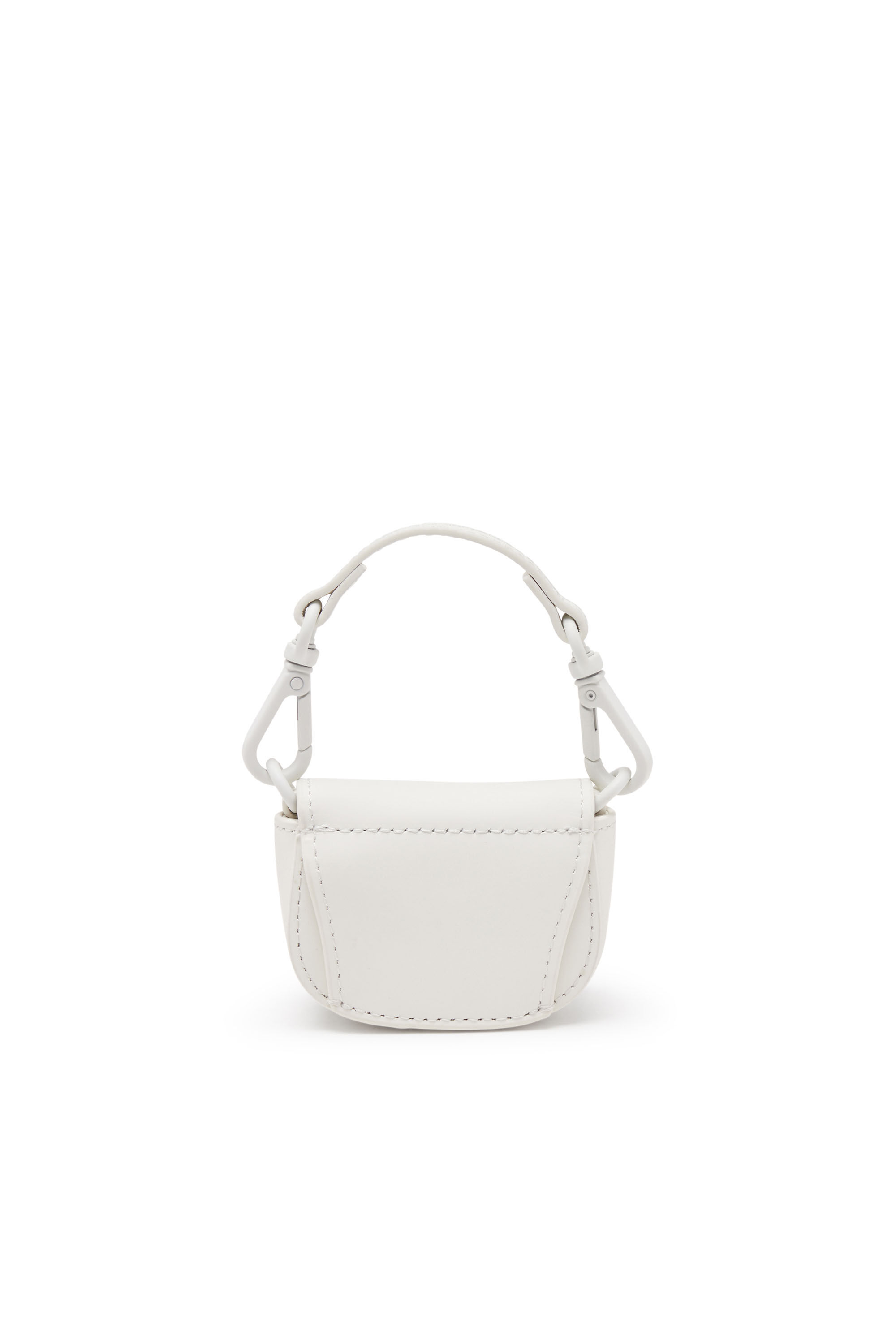 Women's Iconic micro bag charm in matte leather | White | Diesel