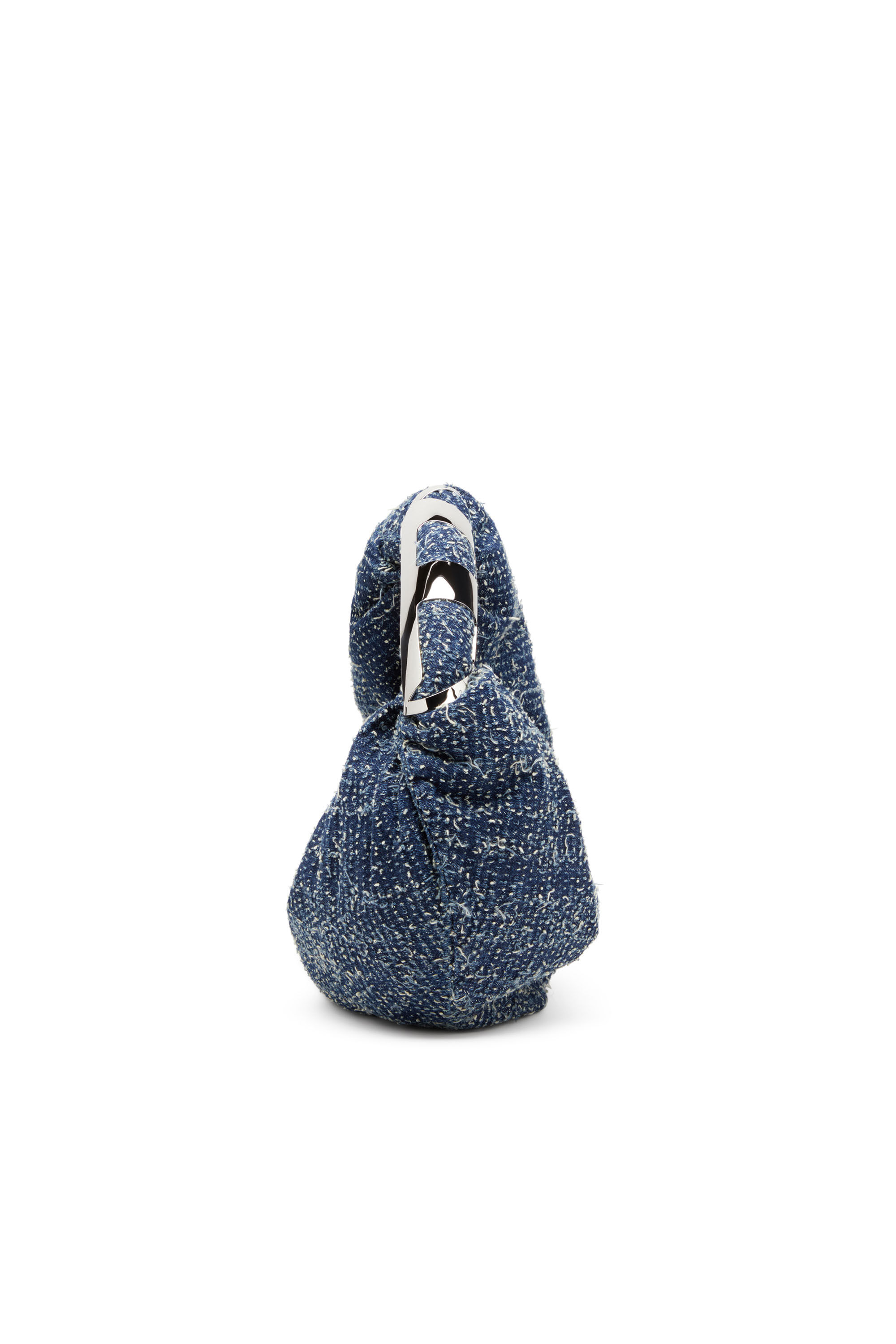 Women's Grab-D S-Hobo bag in bouclé denim | Blue | Diesel