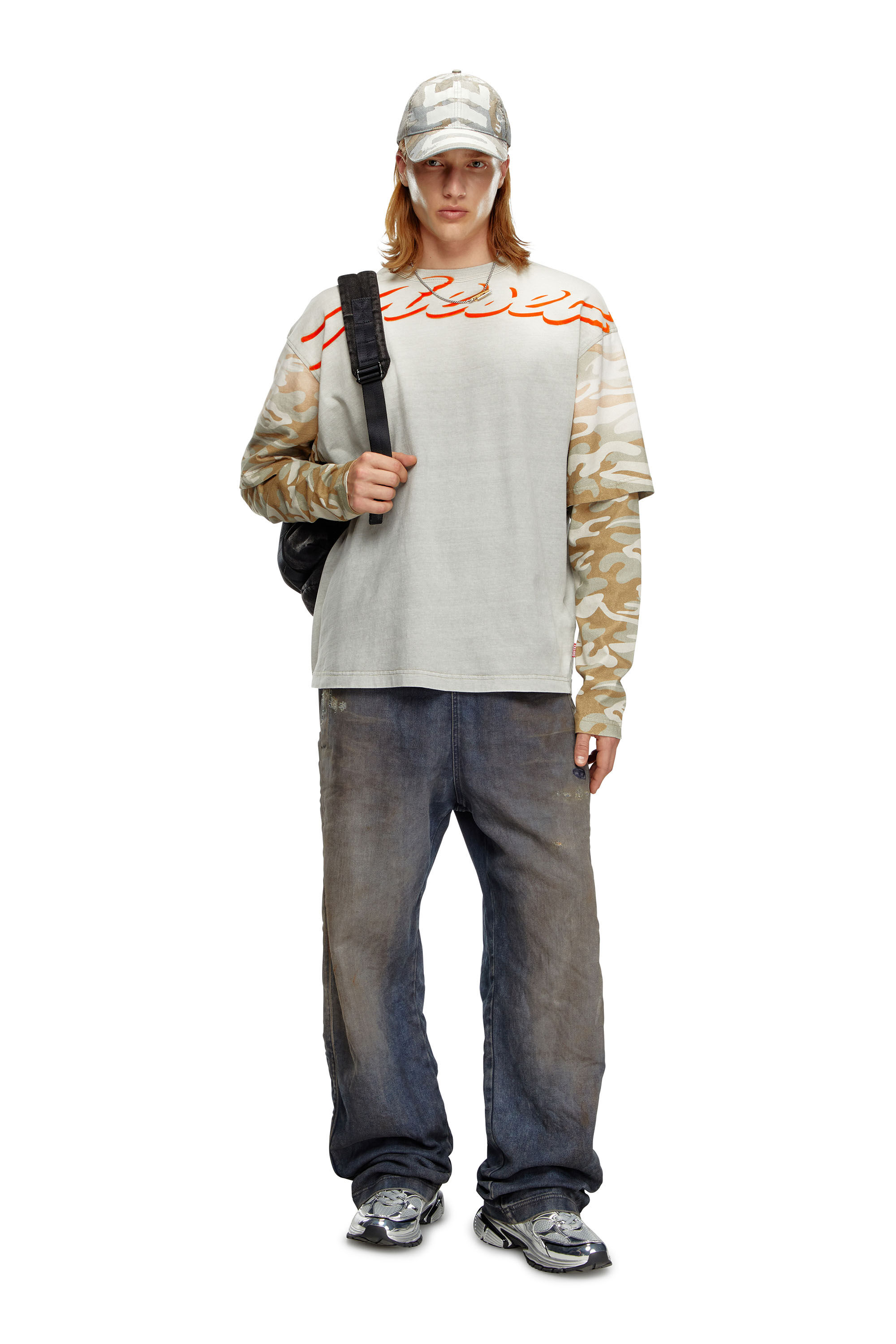 Diesel - T-WESHER-Q2, Top en capas con motivo de camuflaje Hombre in Multicolor - 1