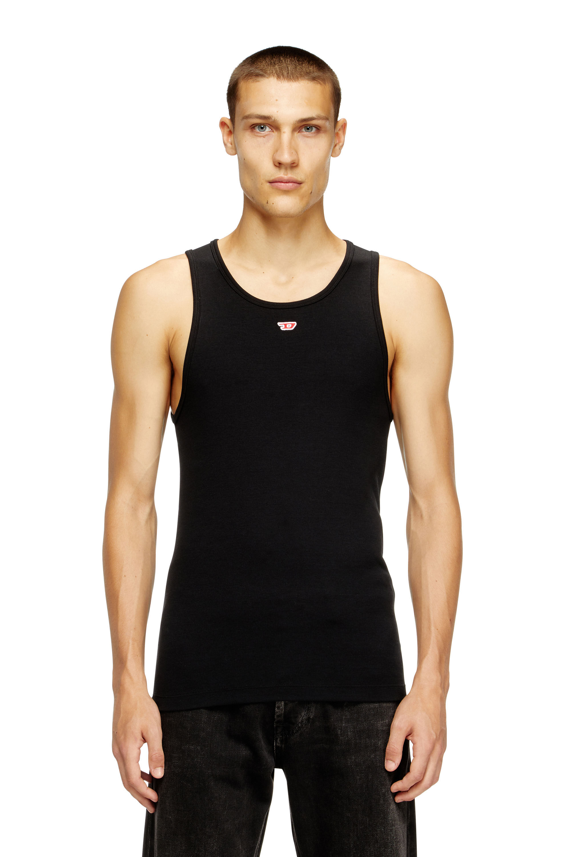 Diesel - T-LIFTY-D, Camiseta sin mangas con mini parche con el logotipo D Hombre in Negro - 3