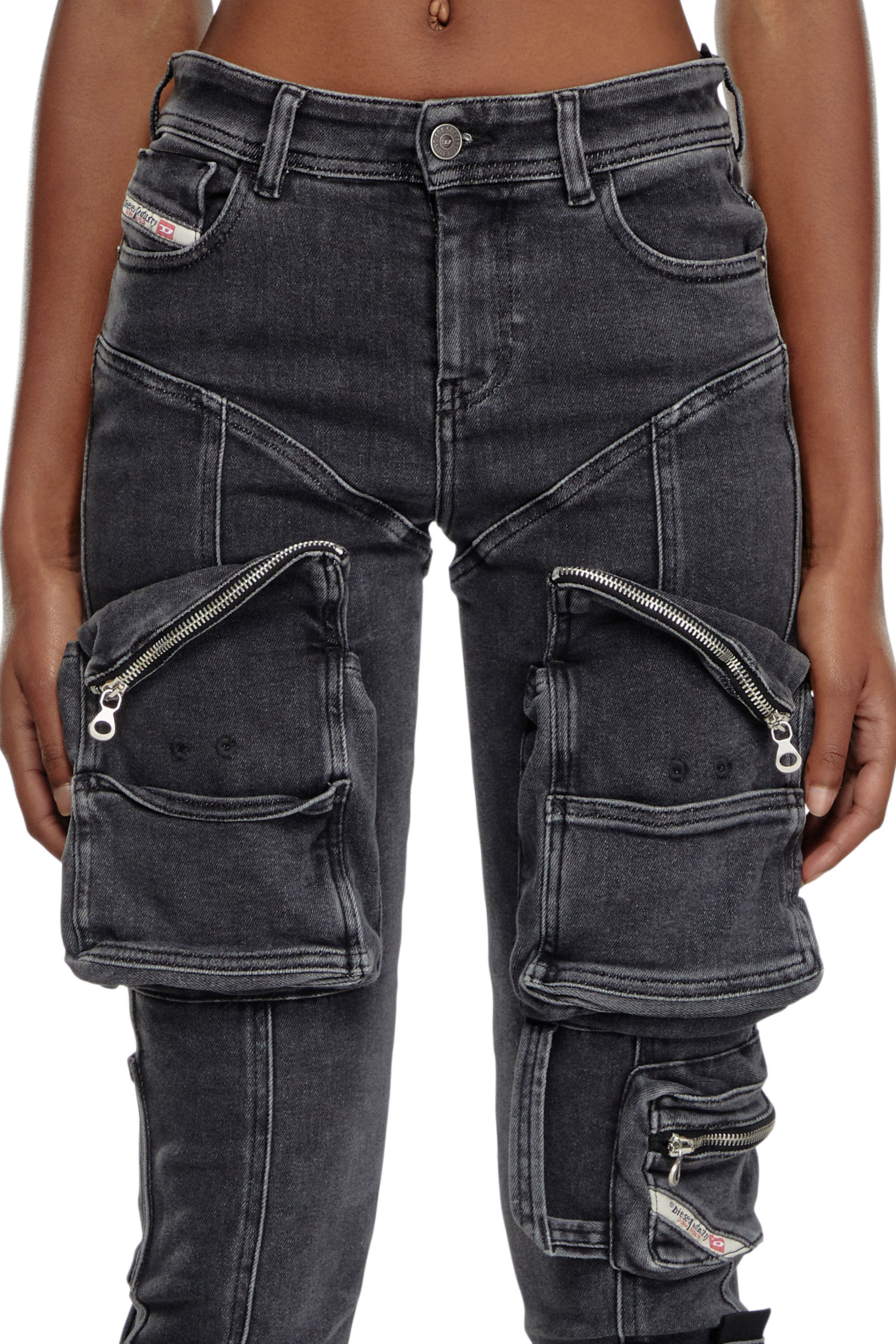 Diesel - Woman's Skinny Jeans 1984 Slandy-High 09F27, Black/Dark grey - 4