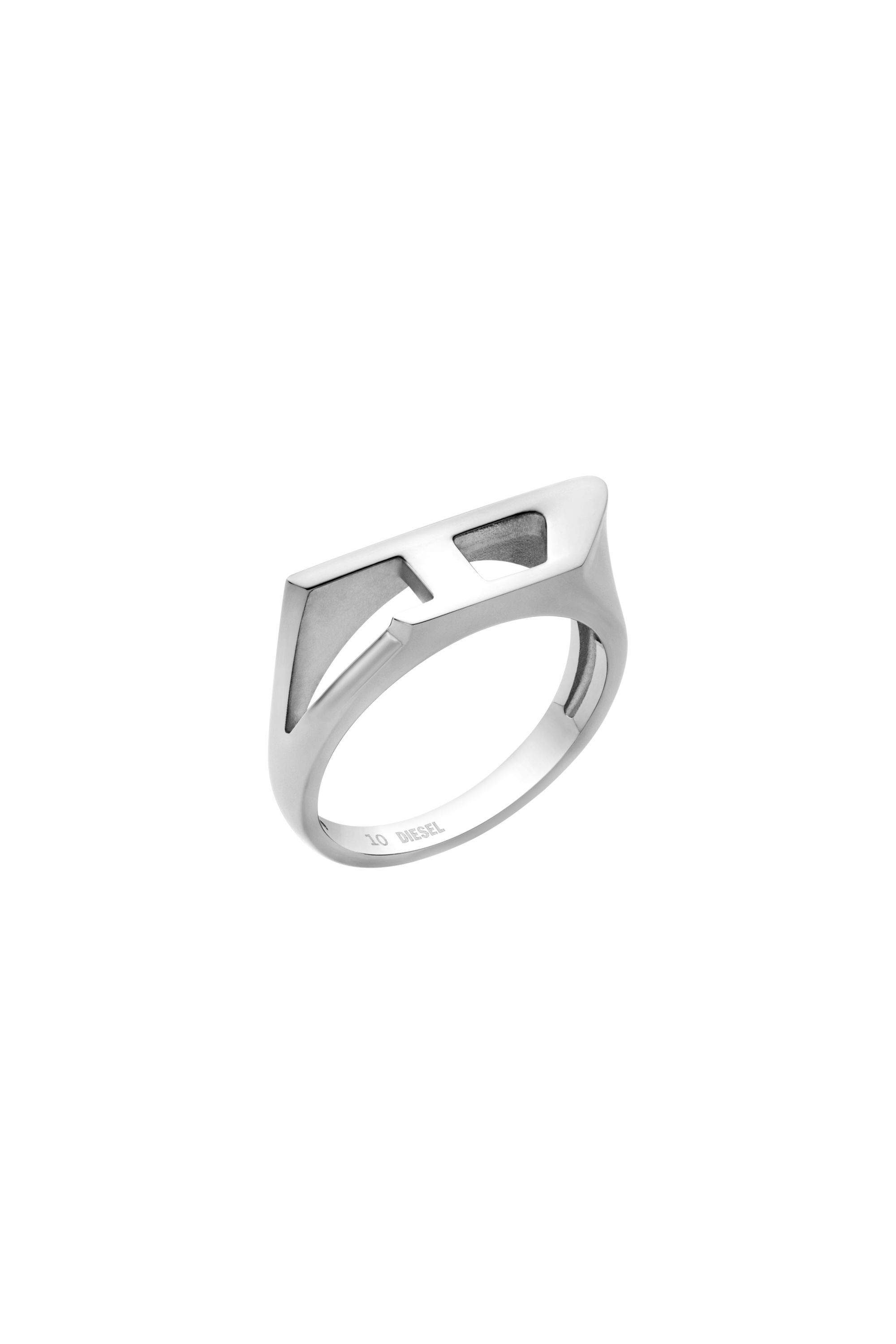 Diesel - DX1638040 JEWELLERY, Anillo sello de acero inoxidable Unisex in Plateado - 1