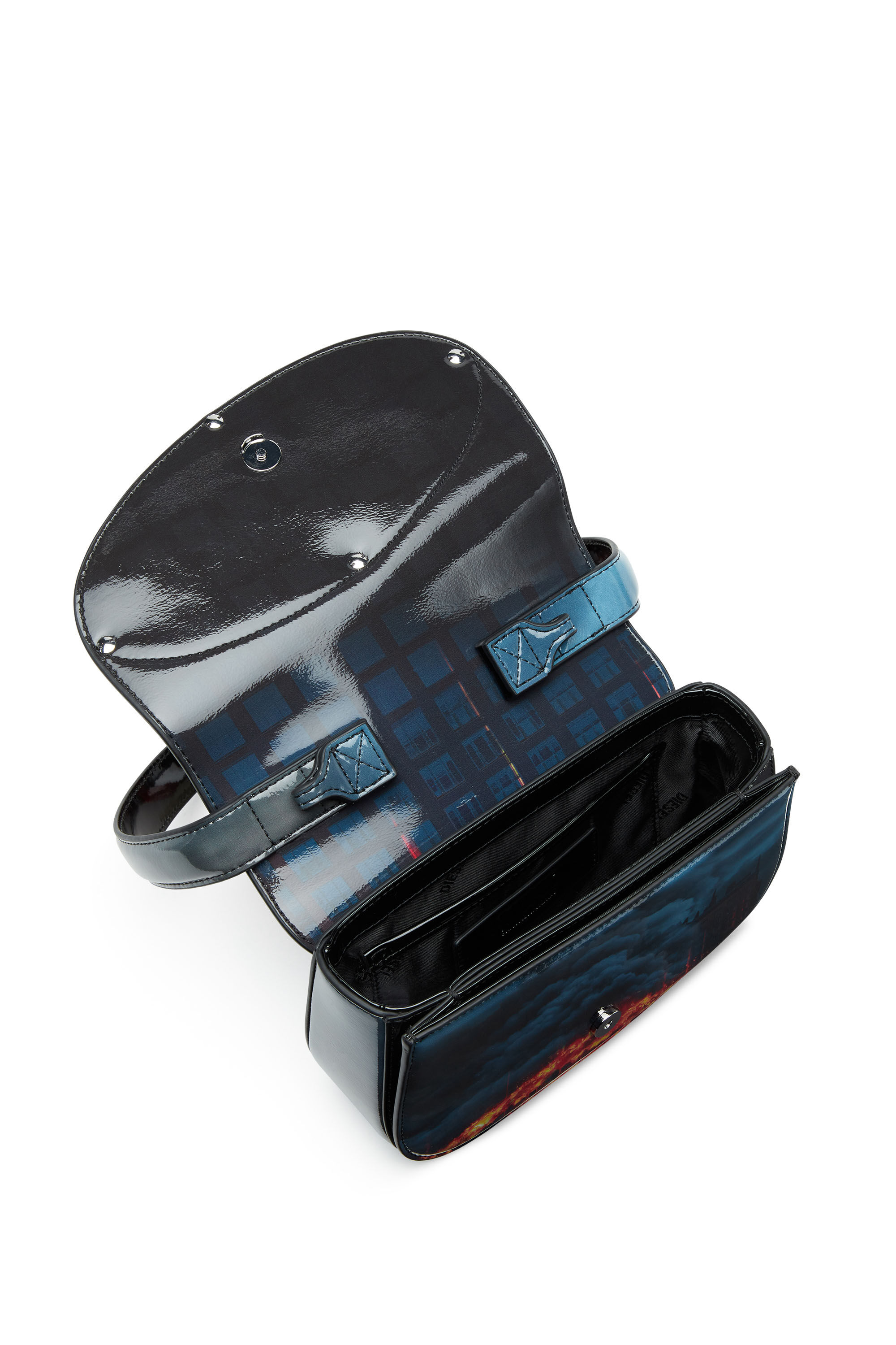 Women's 1DR-Iconic shoulder bag with fire print | Multicolor | Diesel
