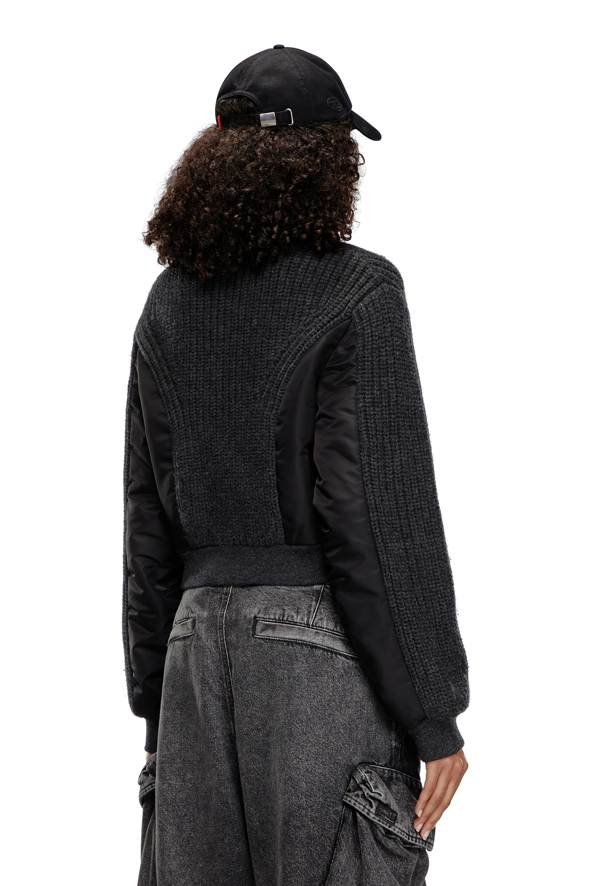 高速 割引 2024 東日本 Women's Jacket in wool knit and padded nylon | Black | Diesel トップス