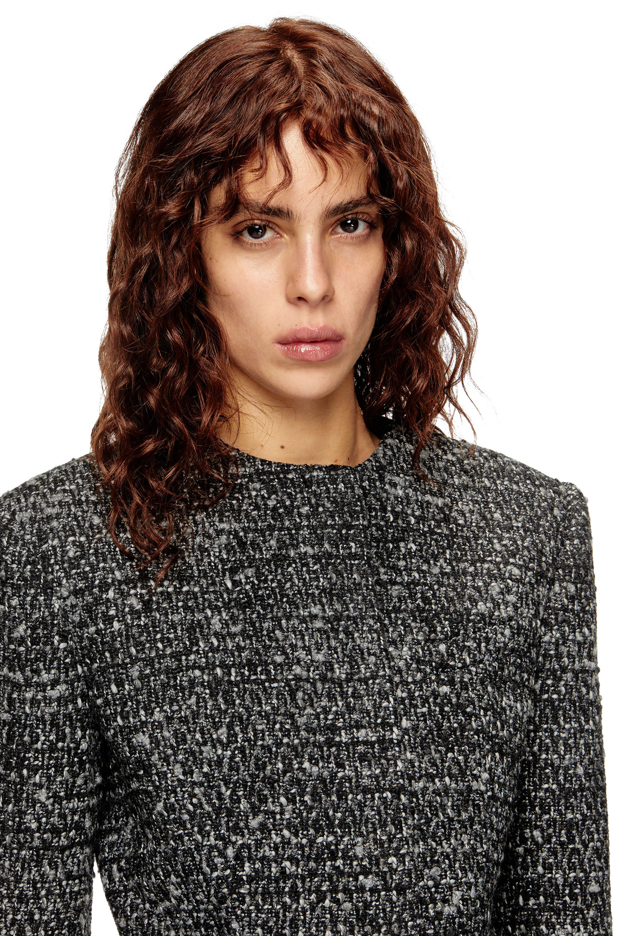 Diesel - G-CROP-G, Woman's Cropped jacket in bouclé fabric in Black - 4