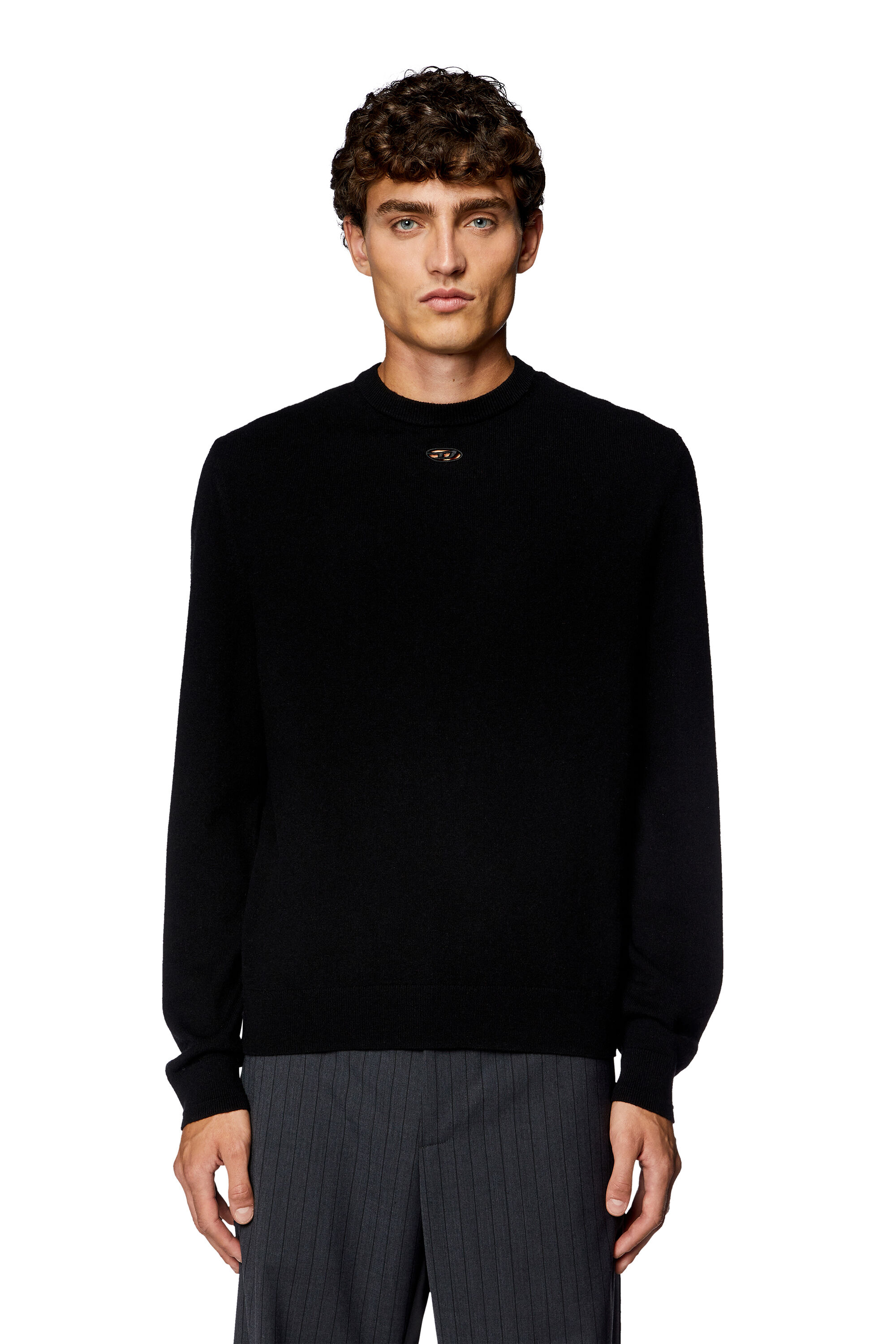 Men's Wool and cashmere jumper | Black | Diesel