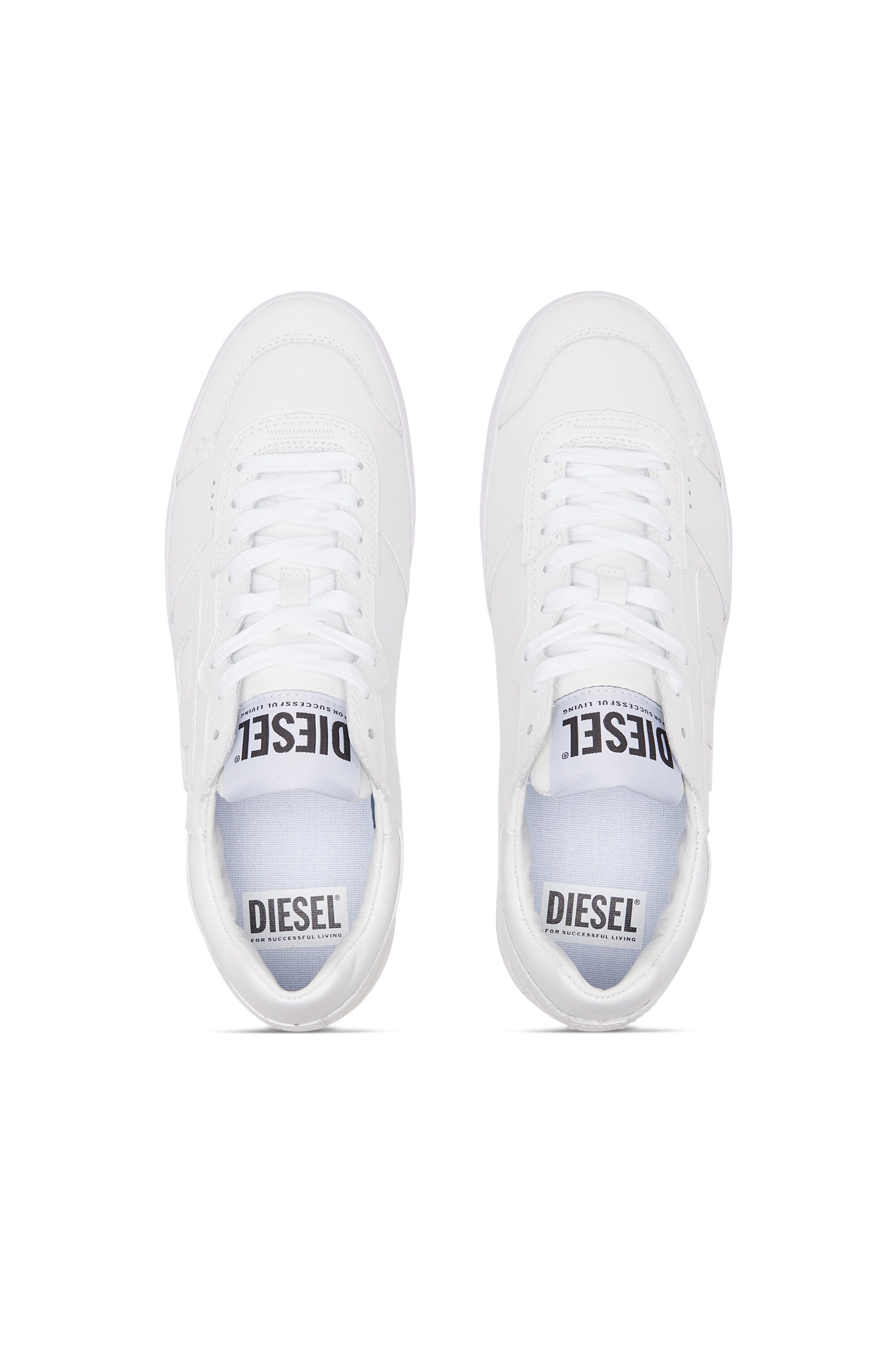 Diesel - S-LEROJI LOW, S-Leroji Low-Deportivas bajas de cuero con marca D Hombre in Blanco - 4