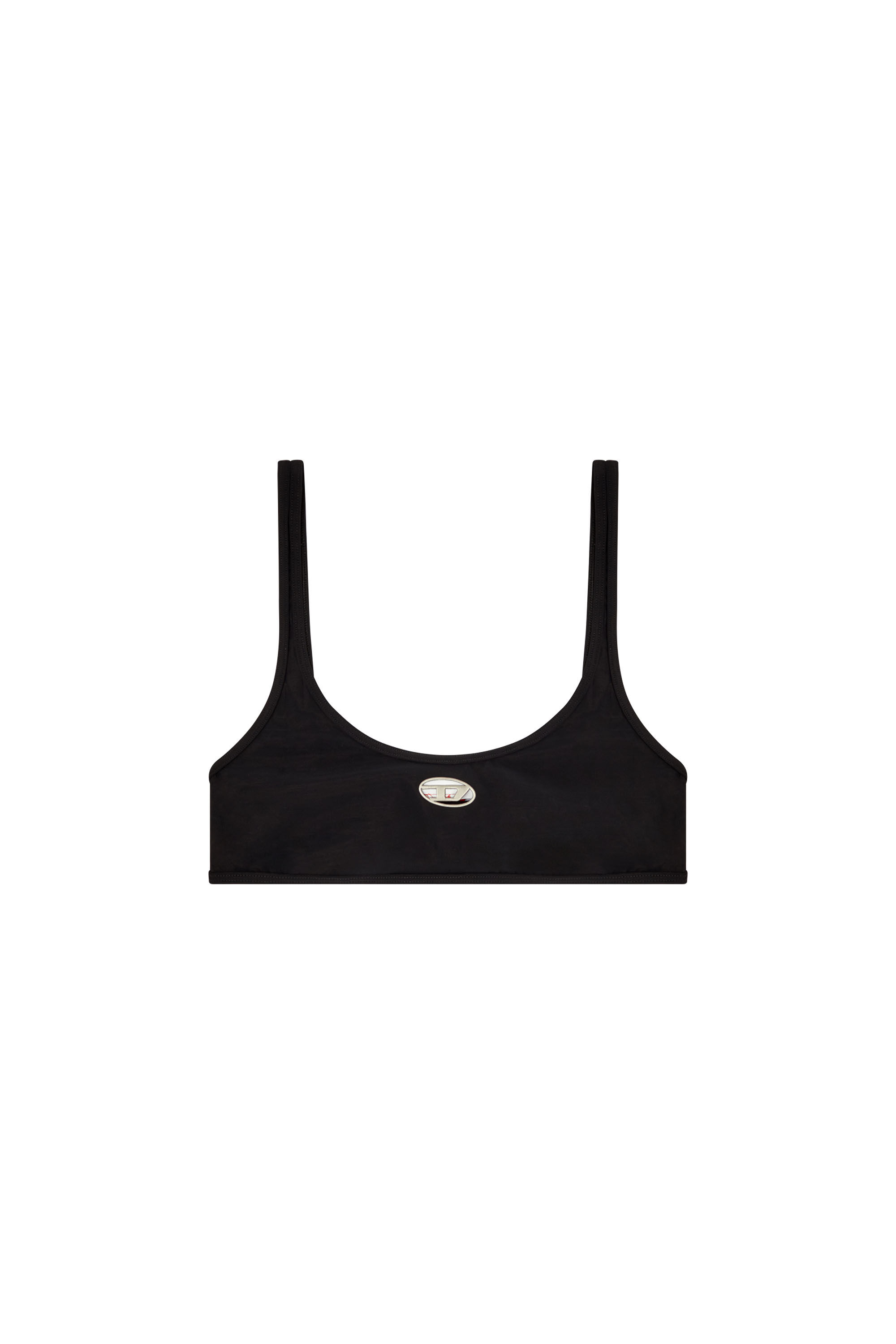 Diesel - UT-BRA-TOP-UTLT, Top de bikini con logotipo recortado Mujer in Negro - 4