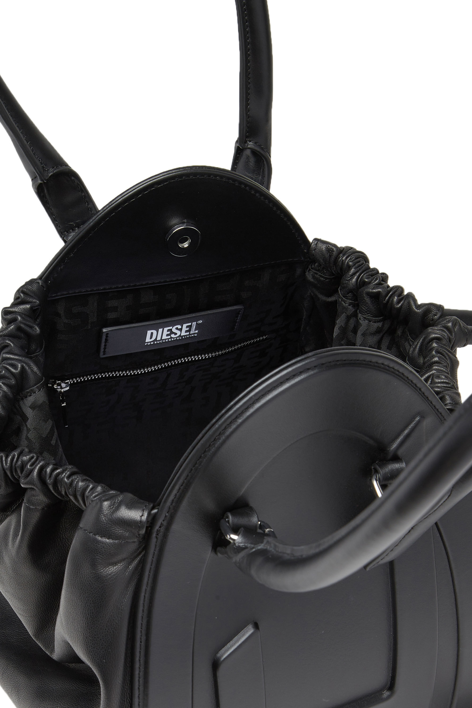 Diesel - 1DR-FOLD M, 1DR-Fold M-Bolso de hombro con logotipo grande en relieve Mujer in Negro - 2