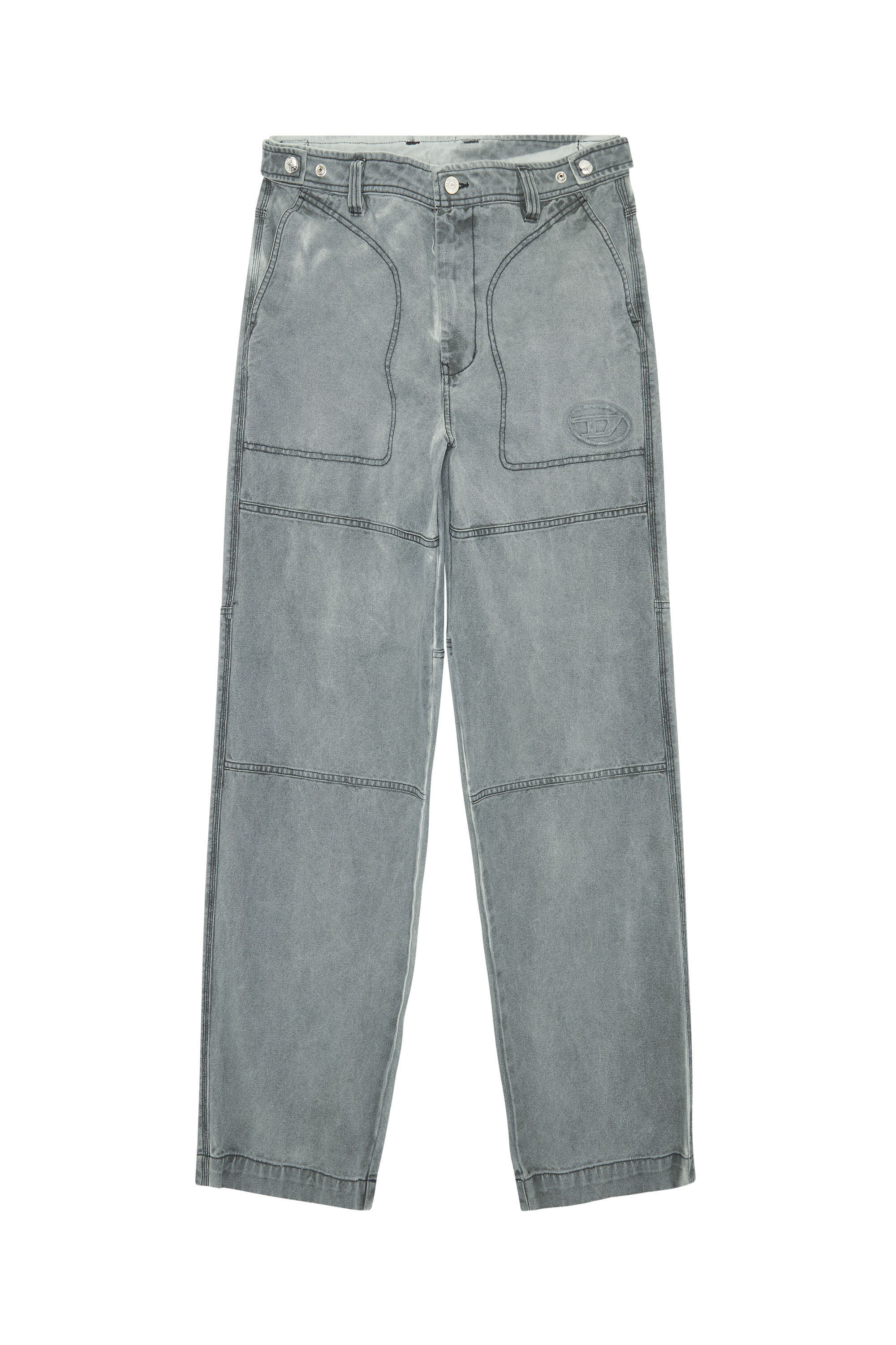 Diesel - P-CHART, Man's Workwear pants in treated canvas in Black - 2