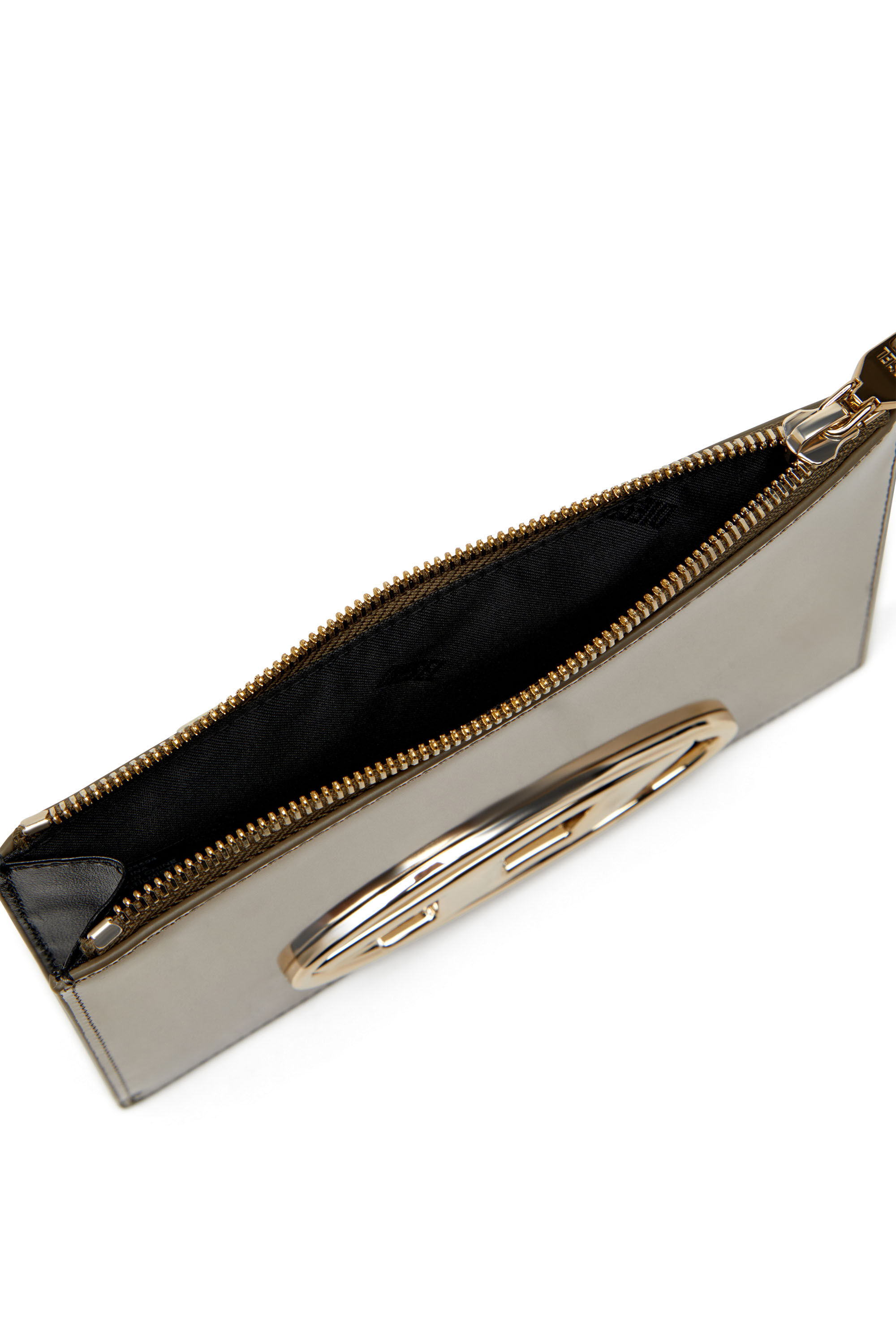 Diesel - 1DR POUCH III, Unisex's Zipped pouch in mirror leather in Bronze - 4