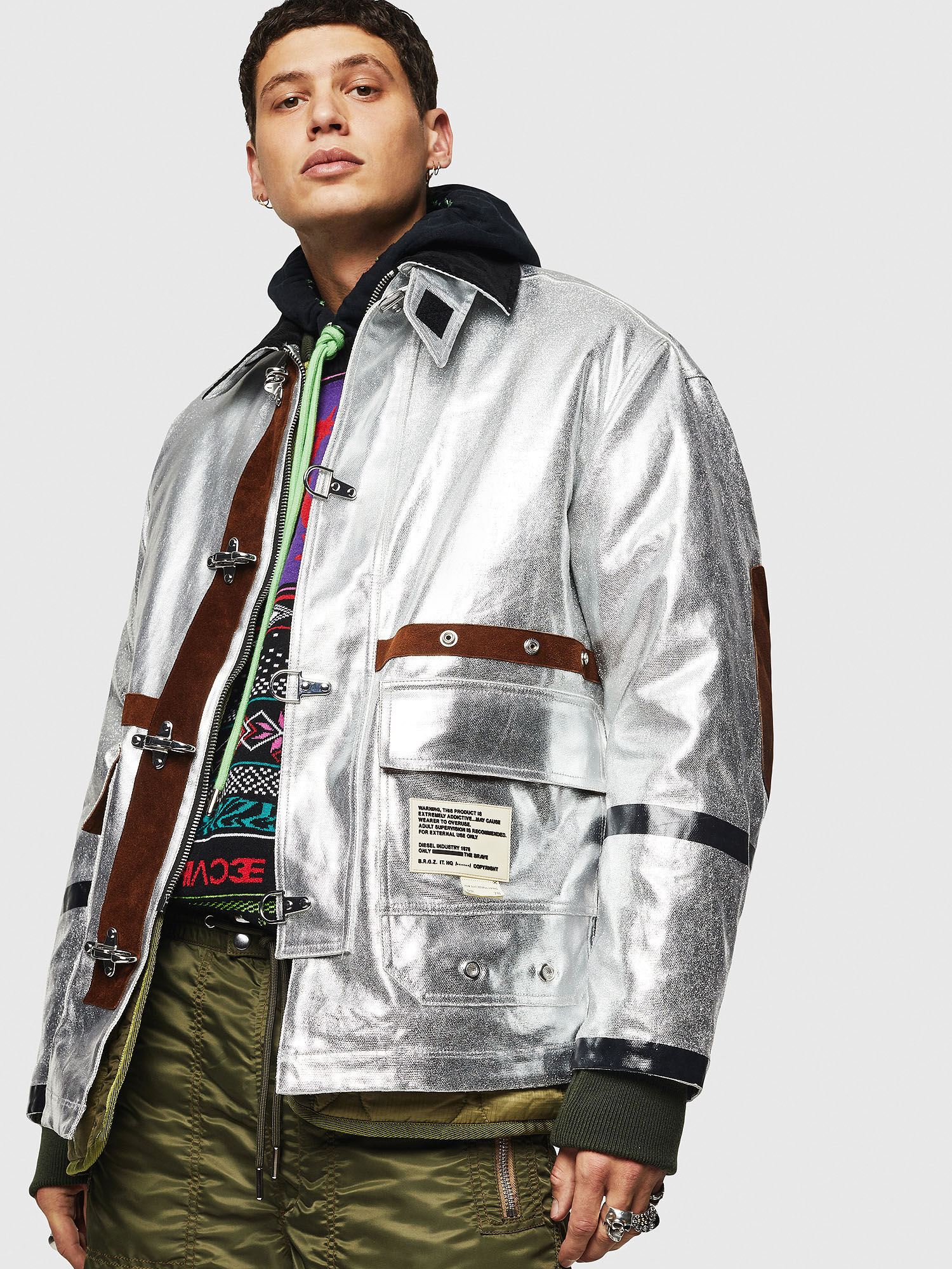Diesel silver jacket shop
