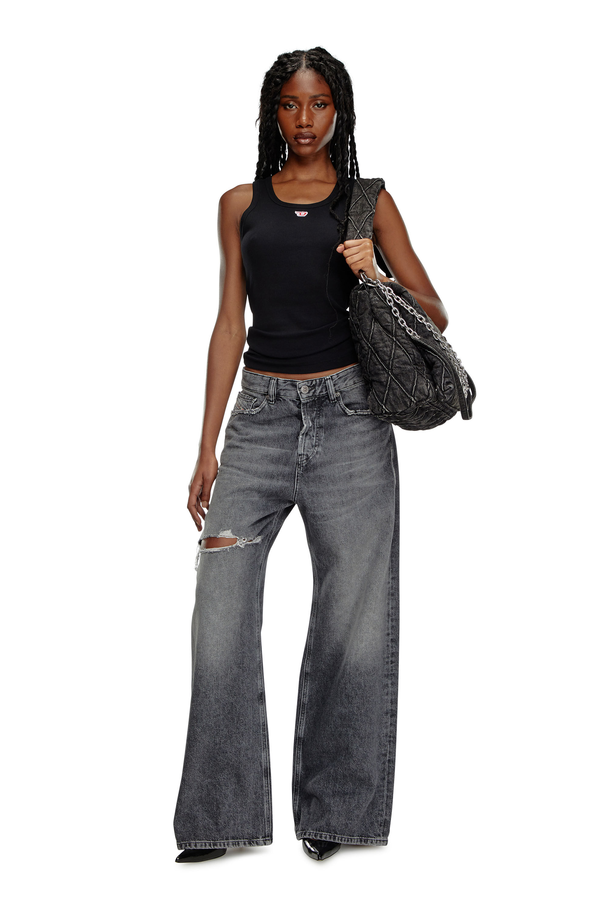 T-ANKY-D Woman: Tank top with embroidered D patch | Diesel