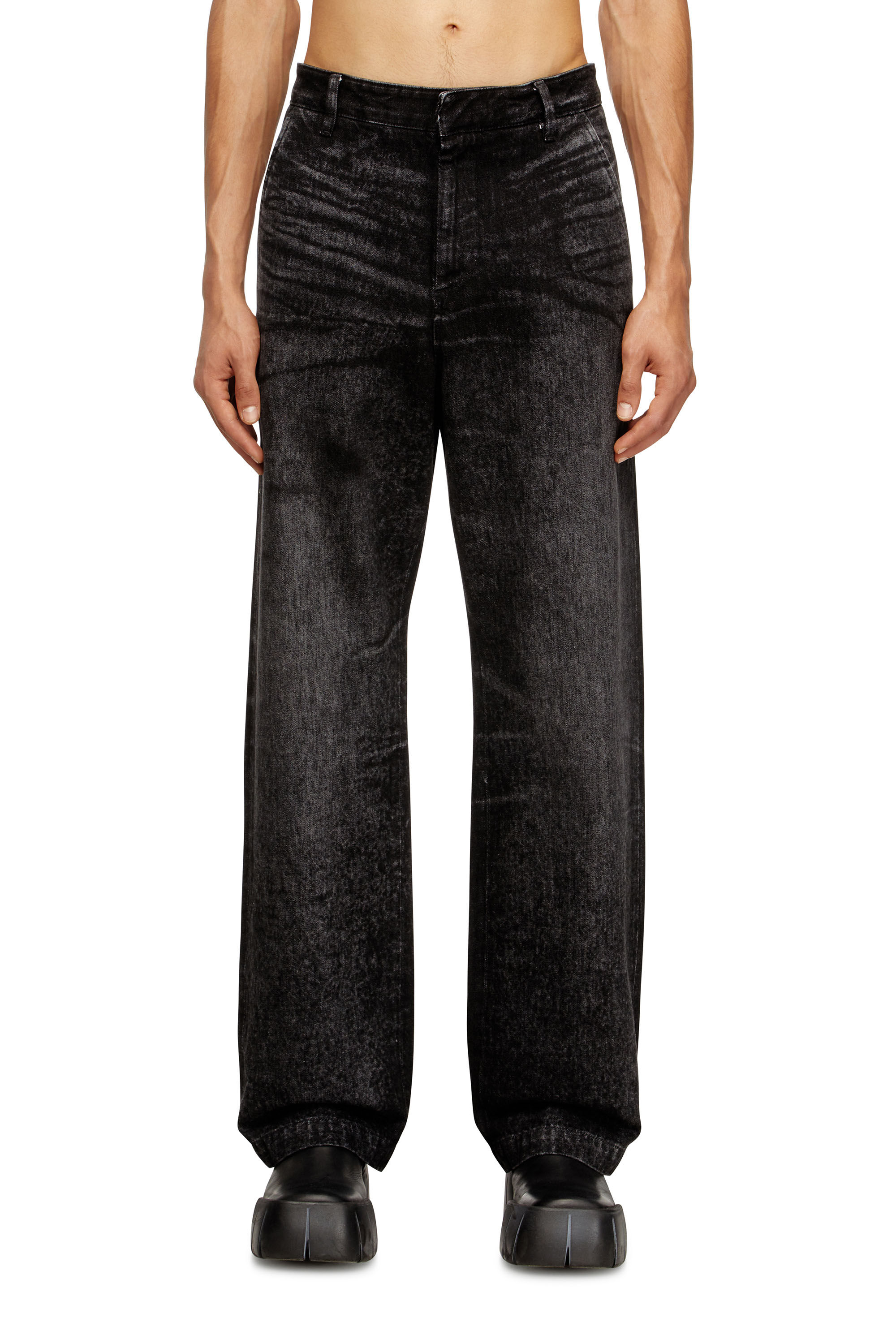 Diesel - Regular Jeans D-Eber 007DB Hombre, Negro/Gris oscuro - 3
