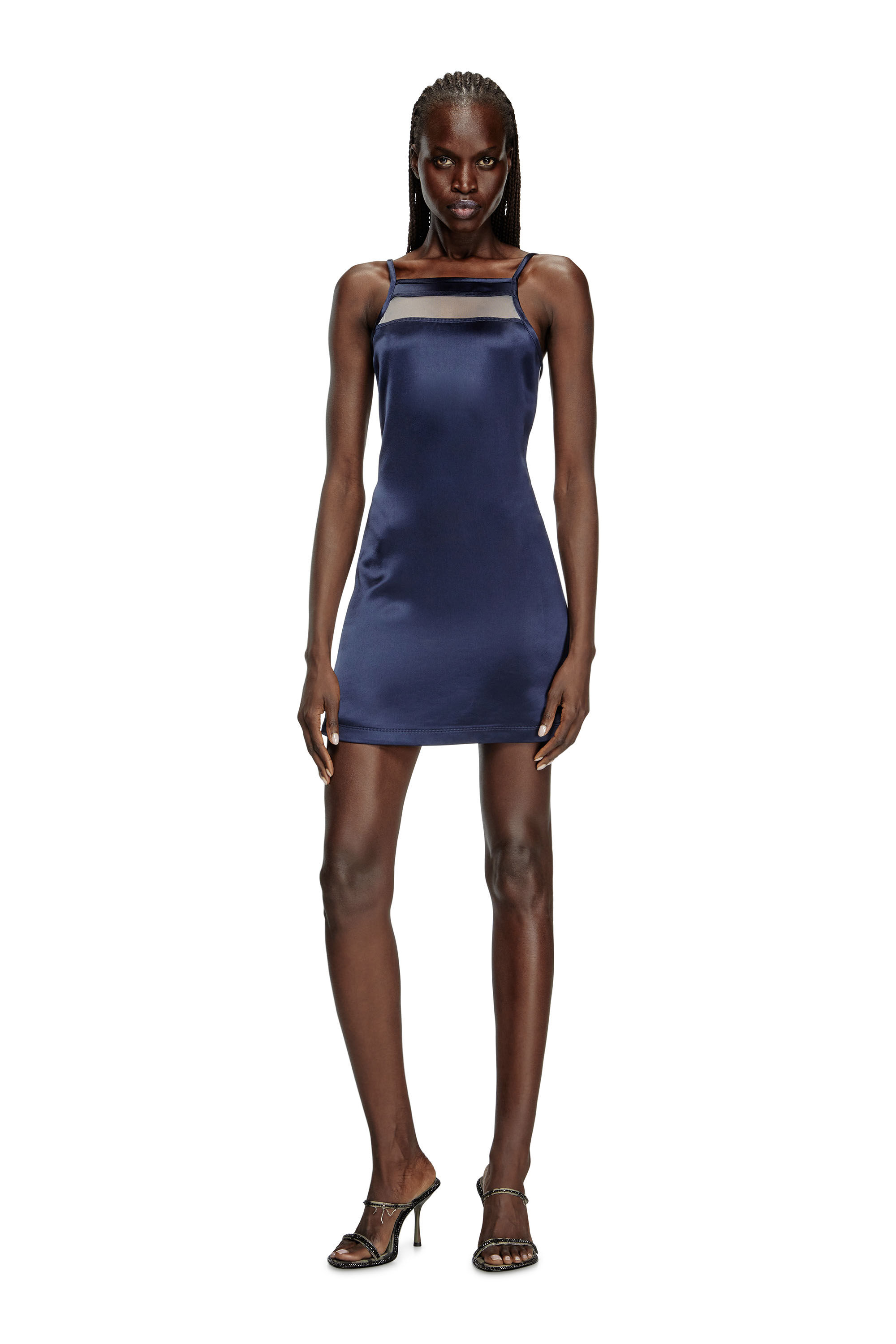 【DIESEL】De-Dra-Short-Fsg ドレス ワンピース ブルー DE-BETTY-DRESS-D Short dress in striped indigo denim｜ブルー