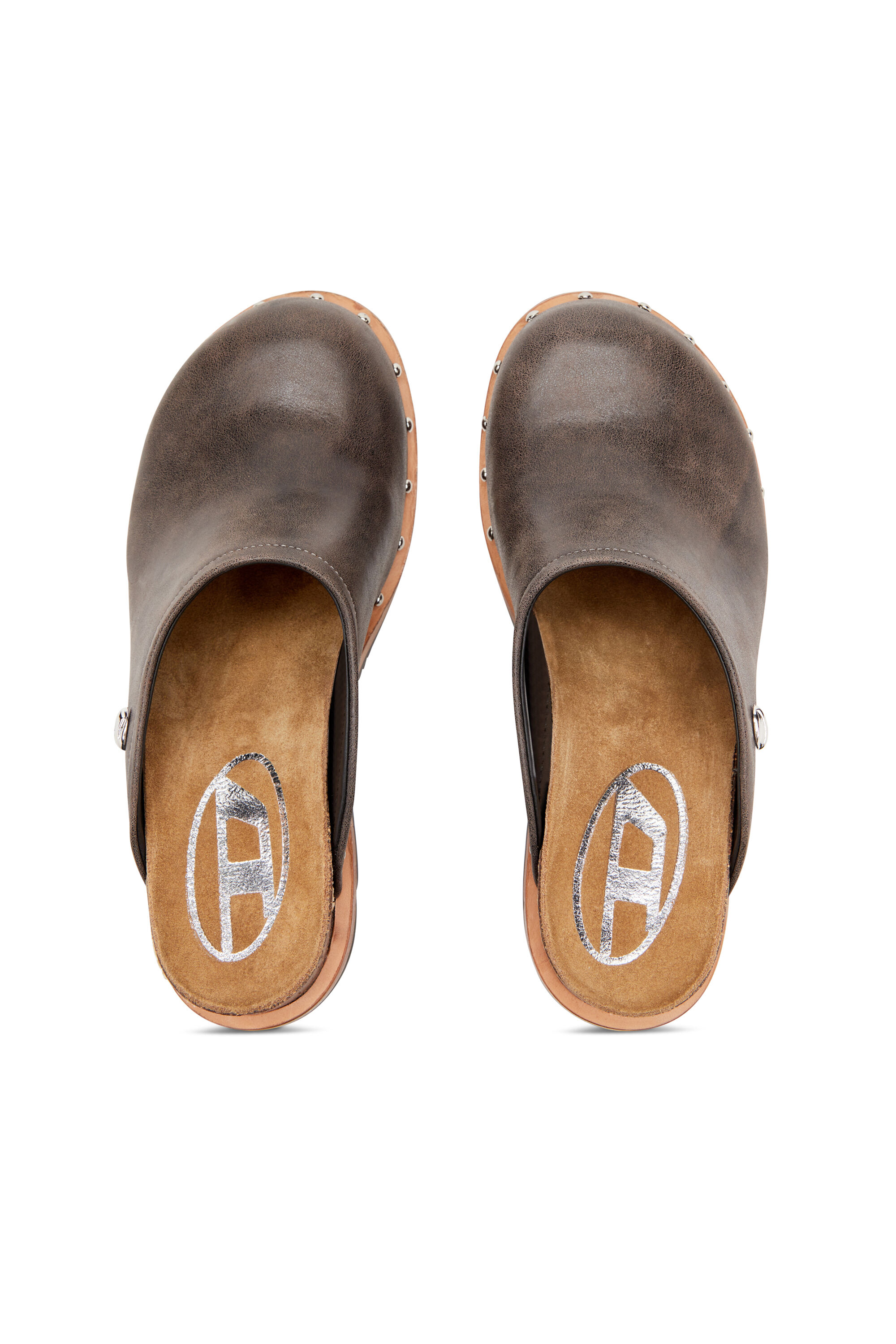 Diesel - D-WOODSTOCK ML CLOG W, Woman's D-Woodstock-Studded leather mules in Dark Brown - 4