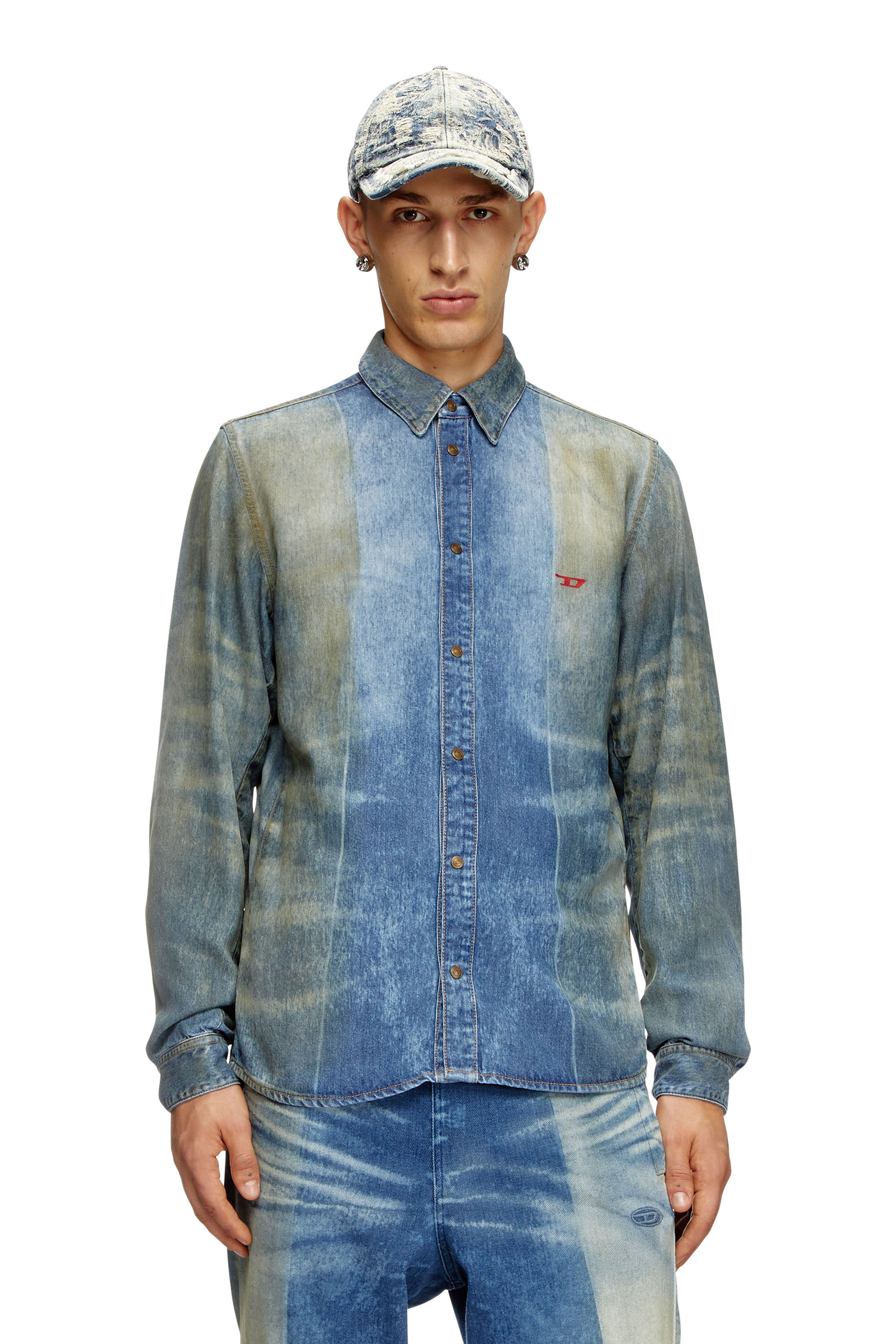 【SCENERITY】Farrell denim short sleeve shirt SPCS724S11A_Wyatt_ShortSleeve_