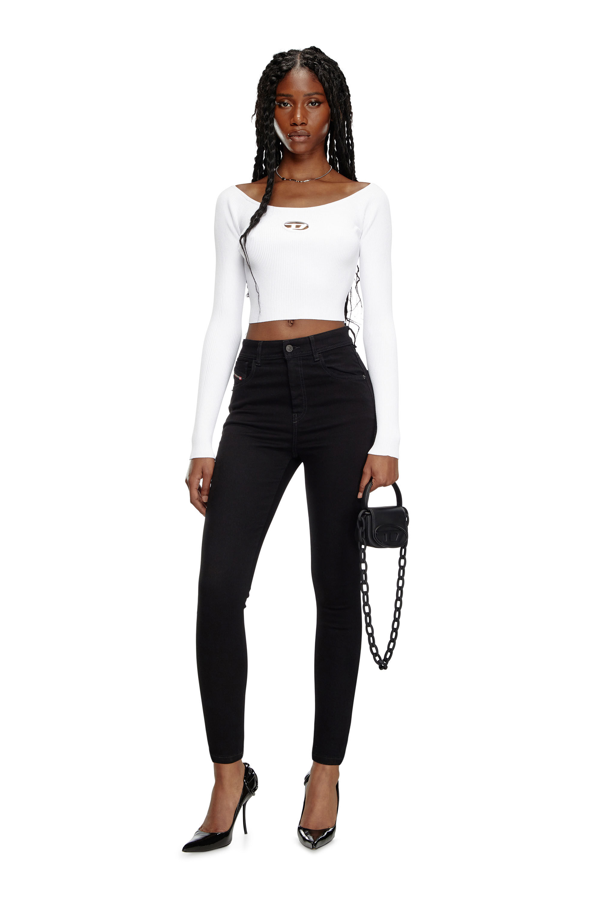 1984 SLANDY-HIGH Woman: Super Skinny Stretch Jeans | Black/Dark Grey |  Diesel