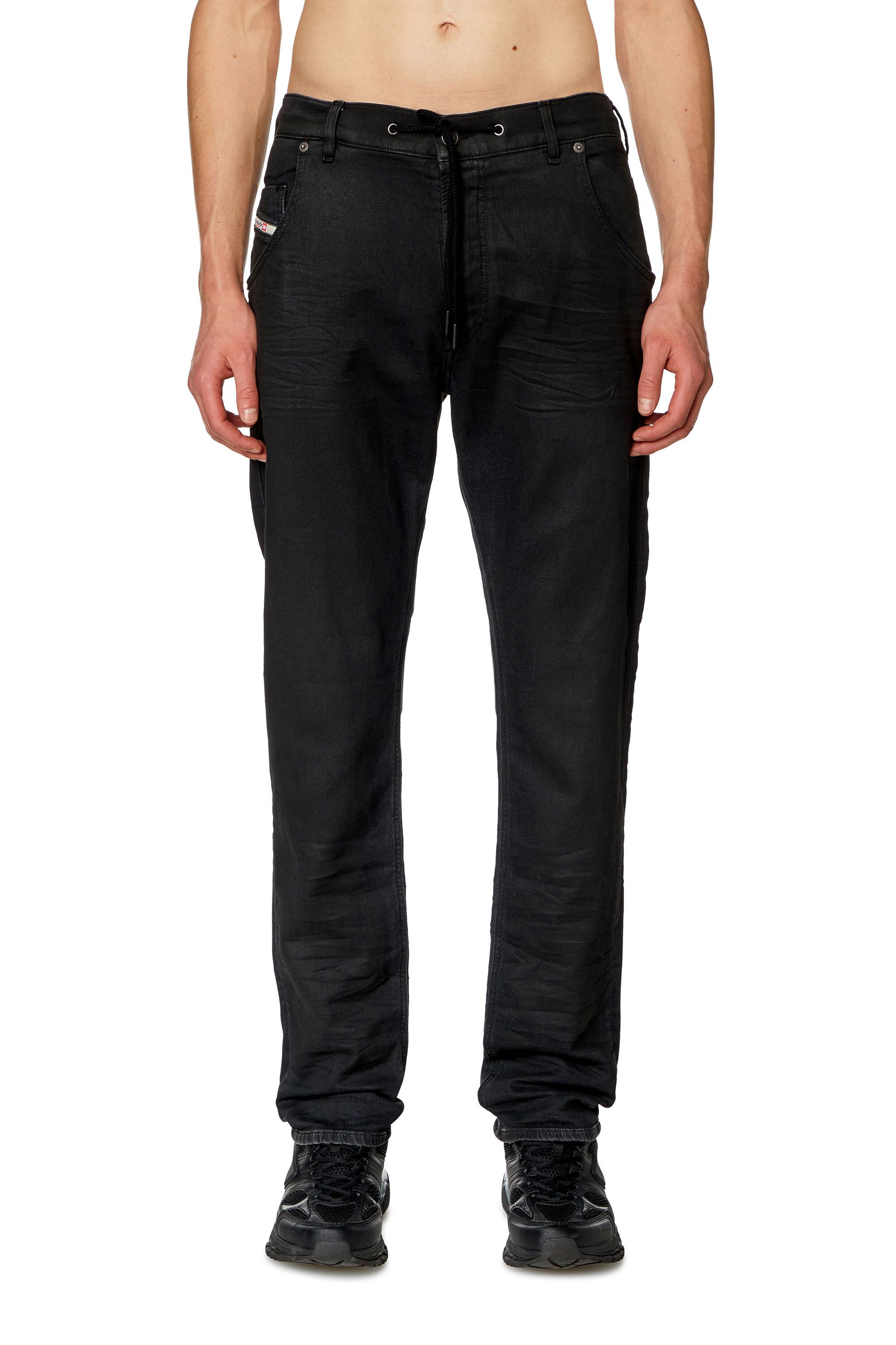Men's Tapered Jeans | Black/Dark grey | Diesel 2030 D-Krooley Joggjeans®