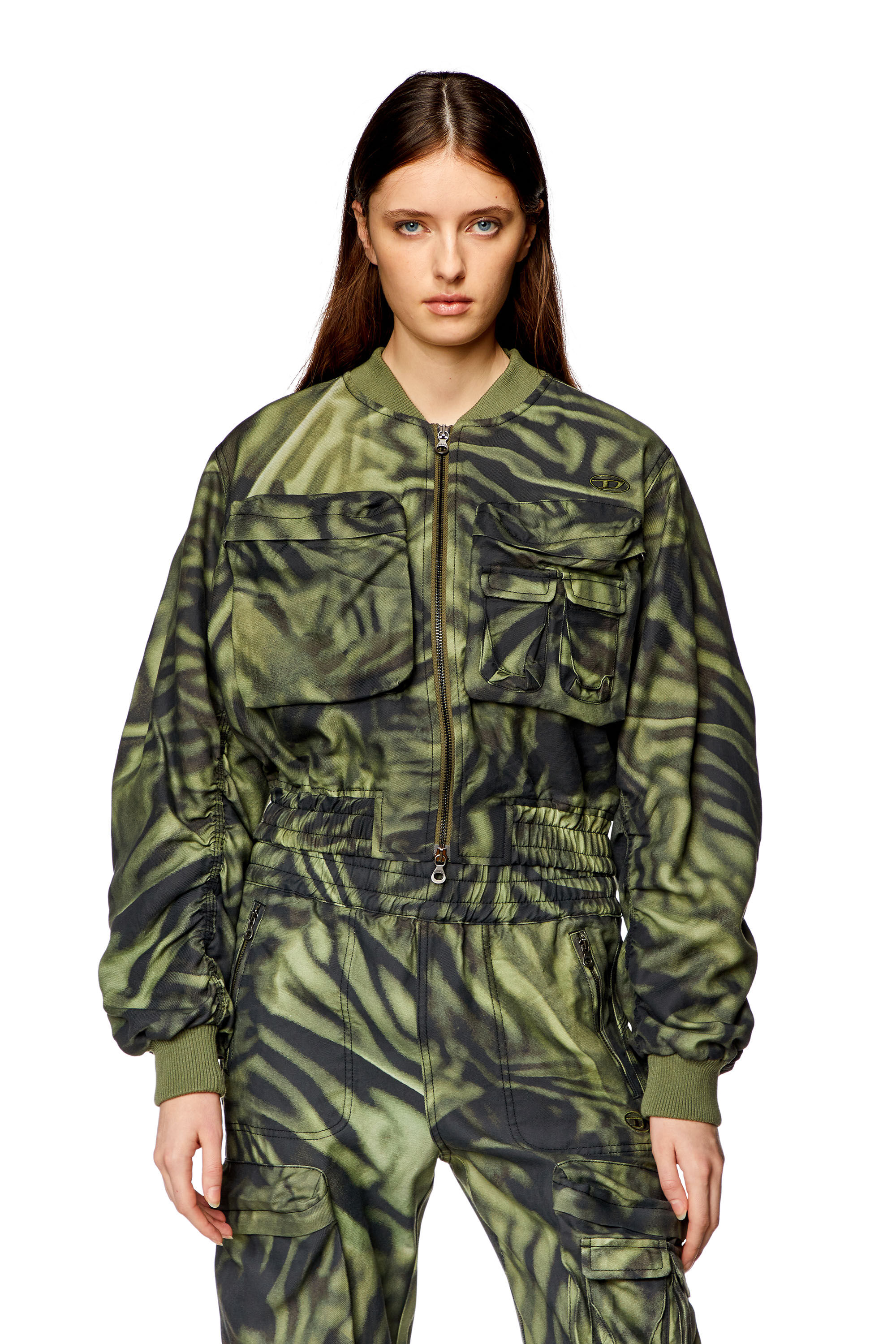 Women's Cargo bomber in zebra-camo twill | Multicolor | Diesel