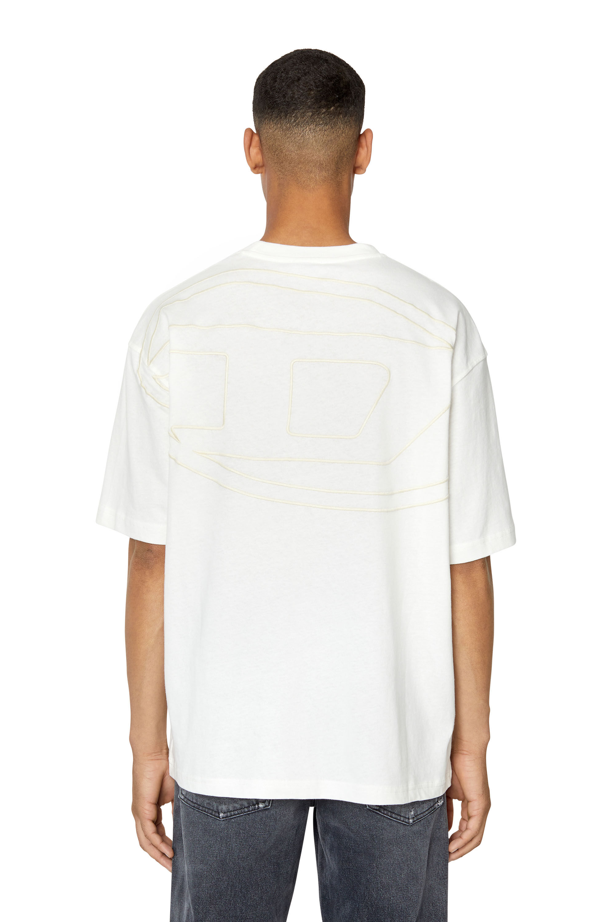 Tシャツ・カットソー DIESEL t-boggy megoval-d t-shirt White T-BOGGY-MEGOVAL Man: T-shirt with back maxi D logo | Diesel