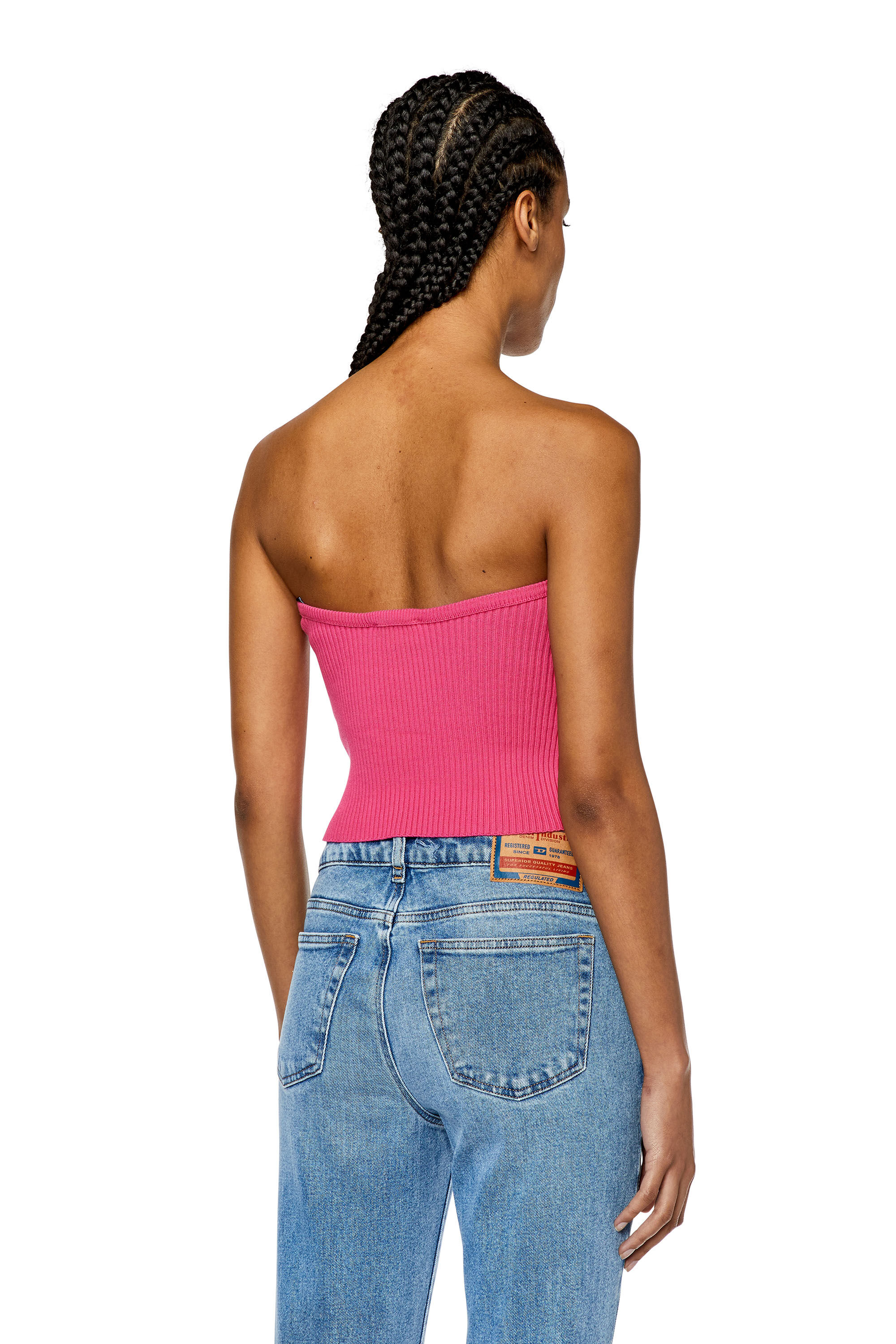 M-CLARKSVILLE Woman: Bandeau ribbed Top, D logo plaque | Diesel