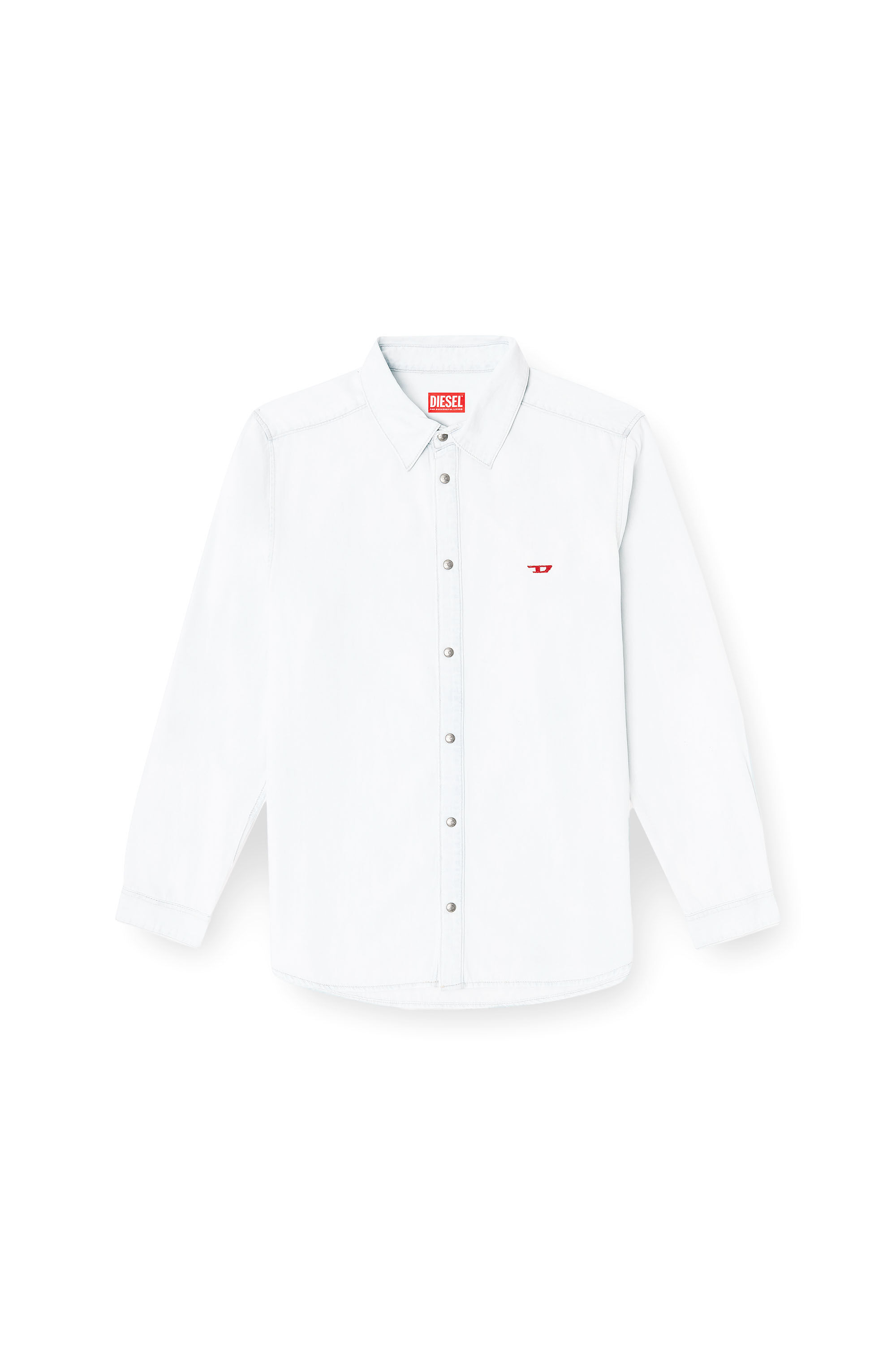 Diesel - D-SIMPLY, Camisa de denim con efecto blanqueado Hombre in Azul marino - 2