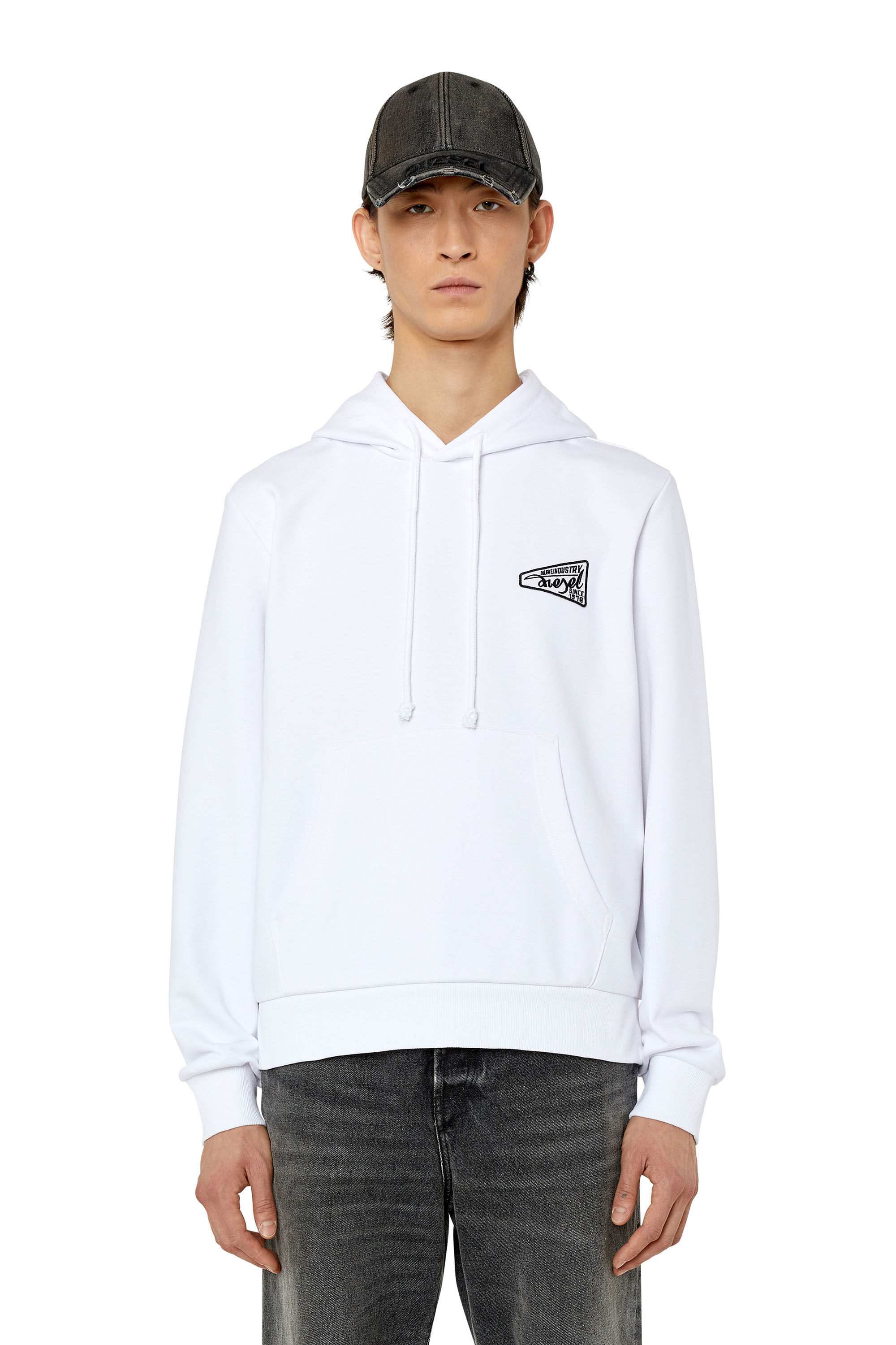S-GINN-HOOD-K31 Man: Hoodie with Diesel Industry patch | Diesel