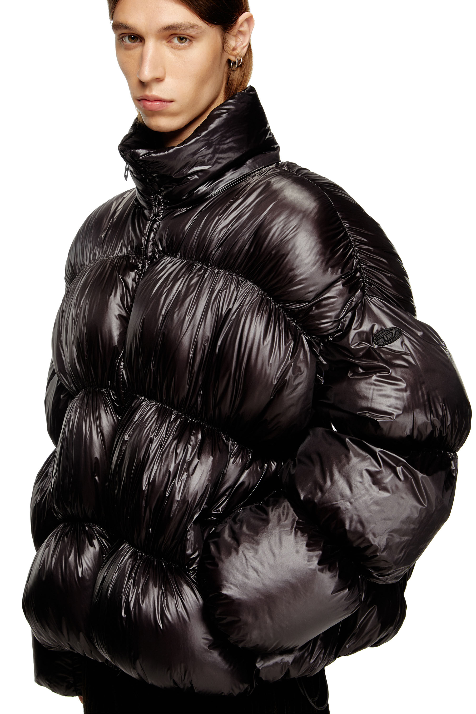 Diesel - W-CHOCO, Hooded down jacket with bubble effect Hombre in ToBeDefined - 4