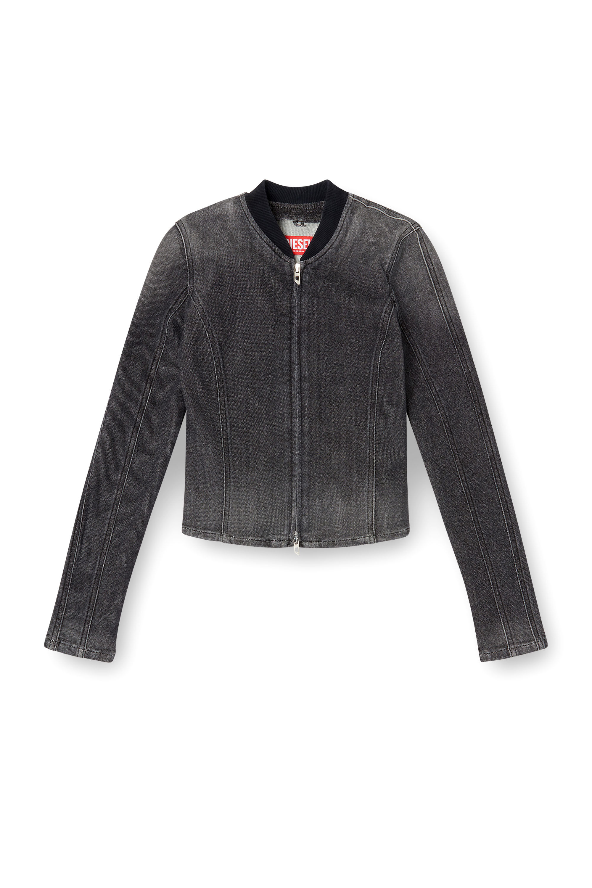 Diesel - DE-GARY-D JOGG, Chaqueta recortada en denim monocromático Mujer in Negro - 2