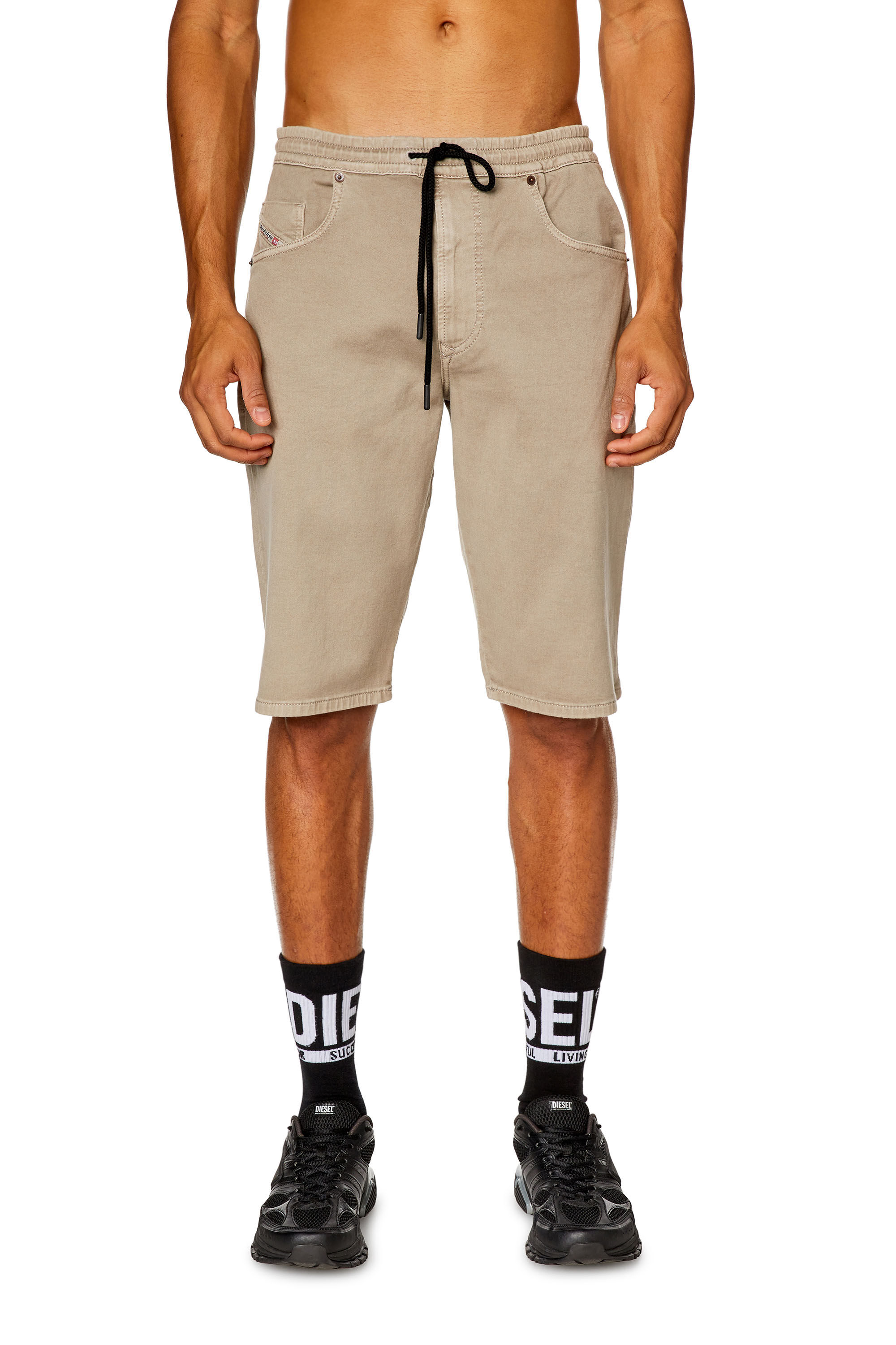 Diesel - 2033 D-KROOLEY-SHORT JOGG, Man's Chino shorts in JoggJeans in Grey - 2