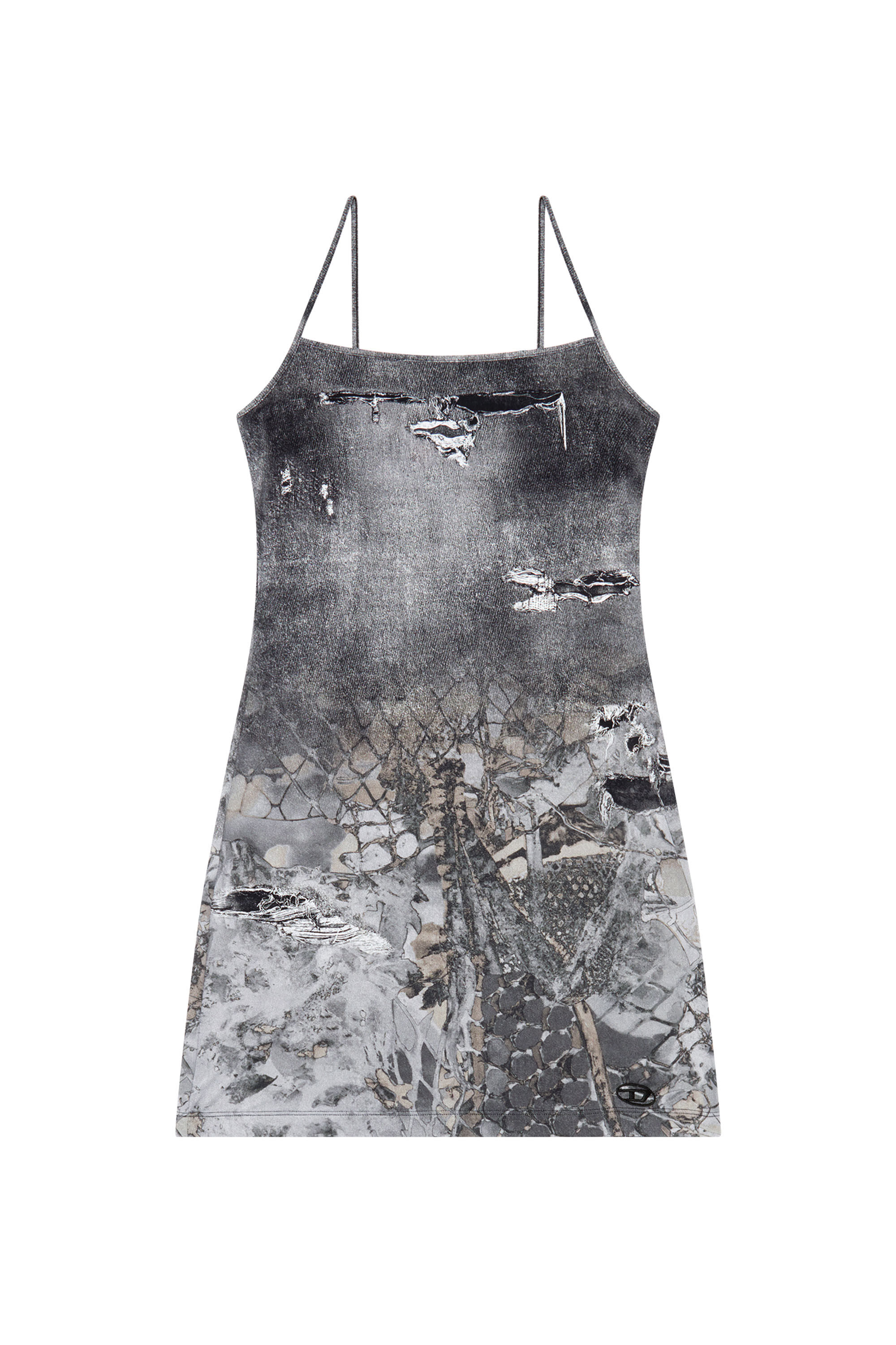 Women's Short bodycon dress with denim print | Black | Diesel