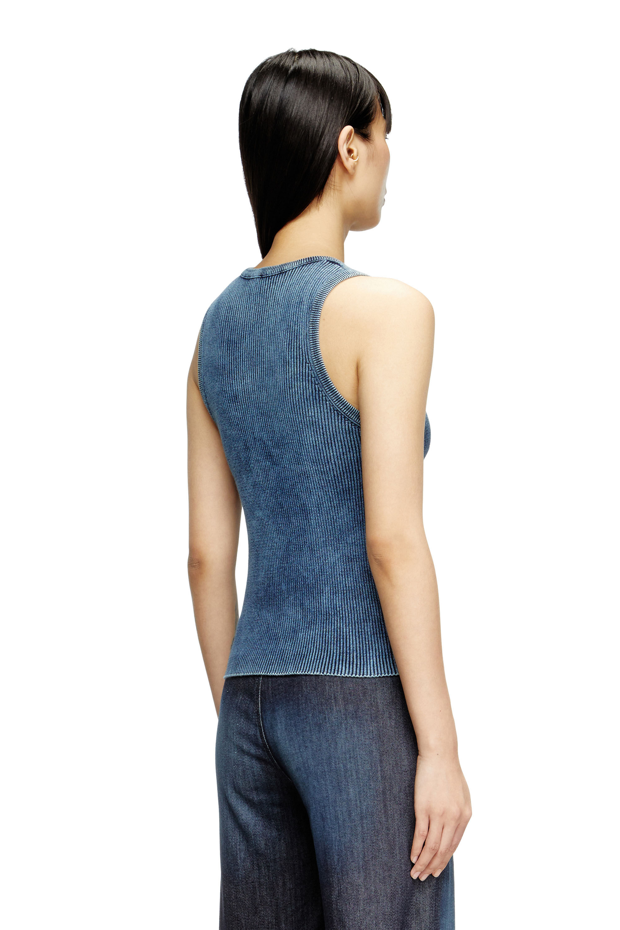 Diesel - M-ANCHOR-A-SL, Woman's Rib-knit tank top with Oval D in Dark Blue - 5