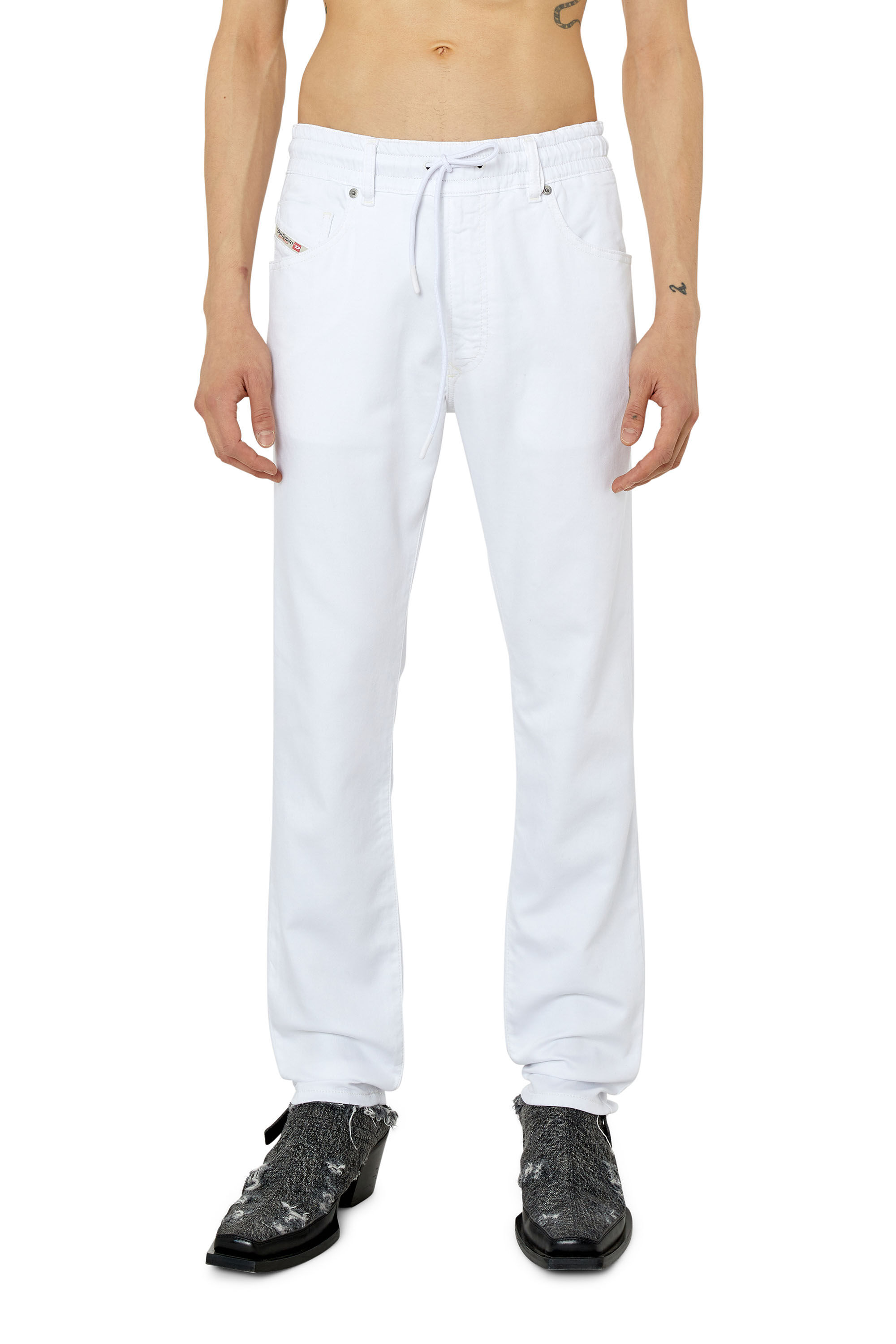 2030 D-Krooley Joggjeans® Man: tapered White JoggJeans | Diesel