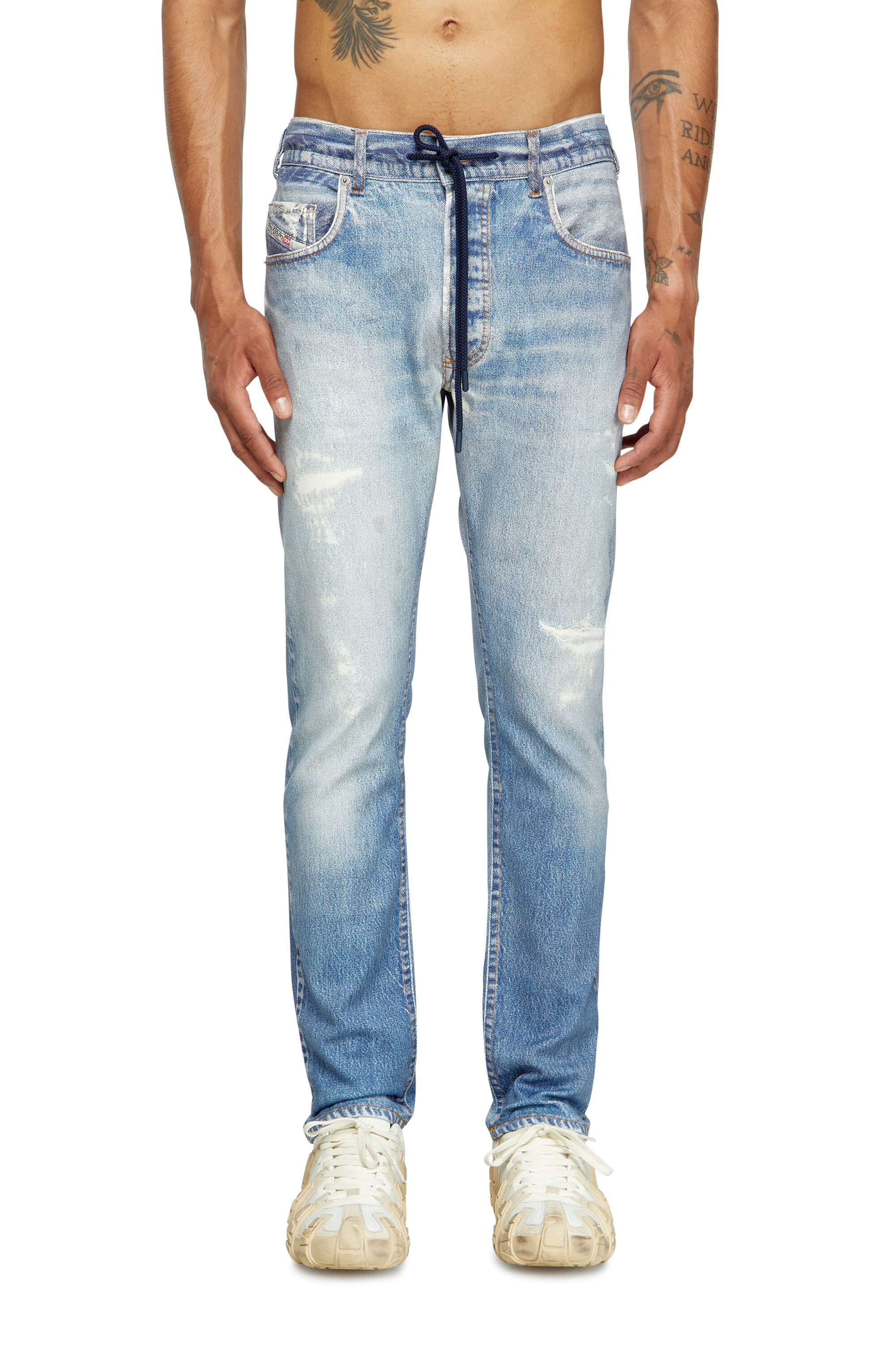 Diesel - Man's Regular 2032 D-Krooley Joggjeans® 068RX, Light Blue - 3