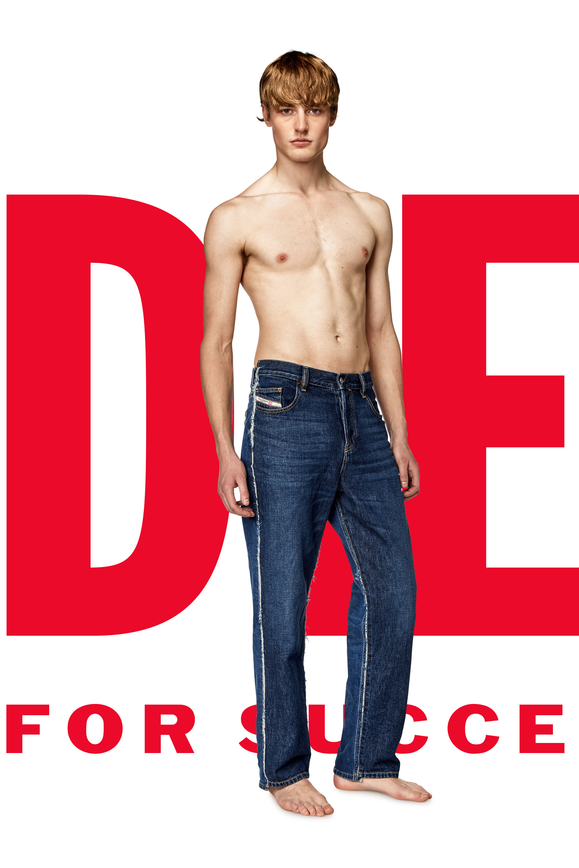 Diesel - Straight Jeans Dieseloves 03 09K47, Azul medio - Image 1