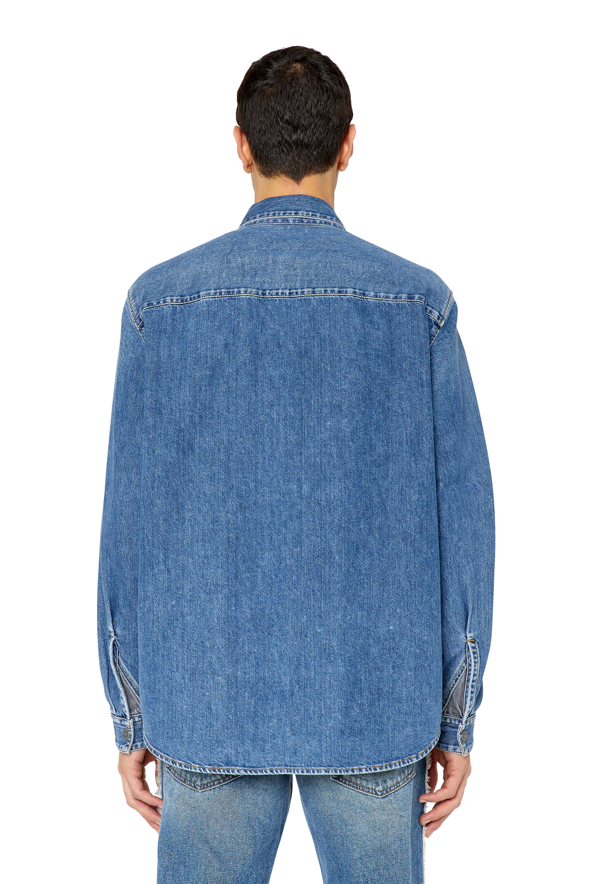 D-SIMPLY-RS Man: Denim shirt with contrast inserts | Diesel