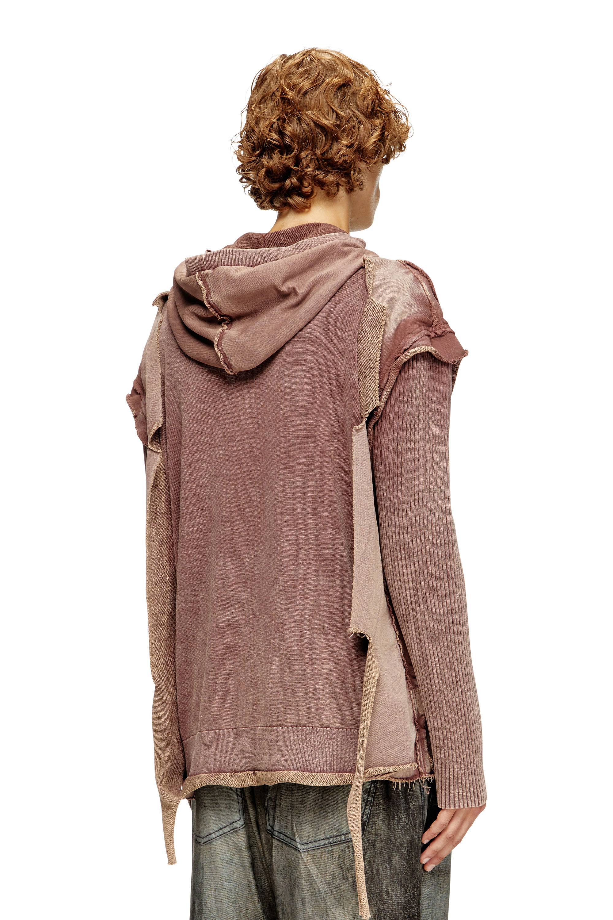 【Raucohouse】Damage mud washed 2-way hood zip-up QS415A damage zip hoodie