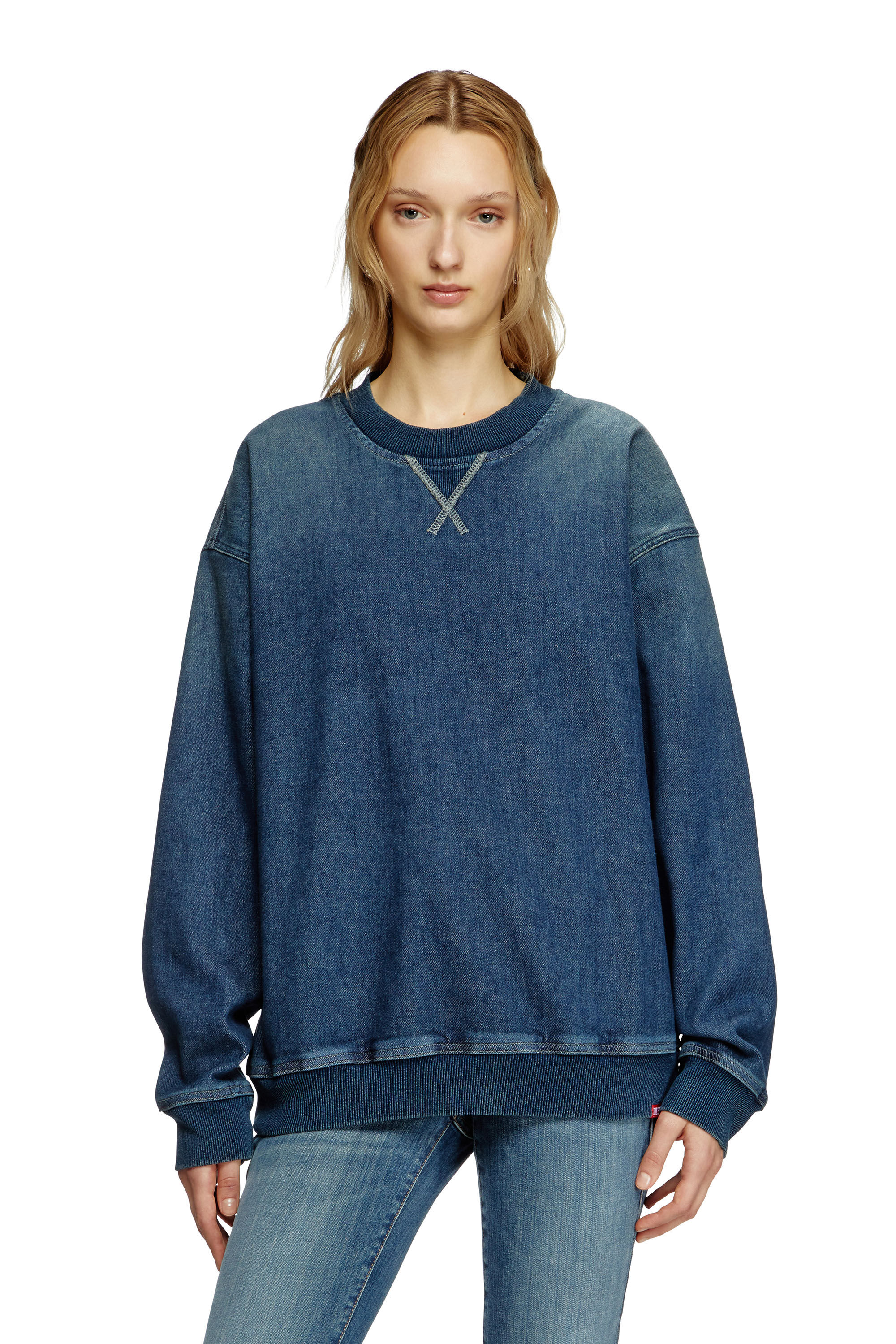【DIESEL】D-Krib Track Women's Sweatshirt in Track Denim | Blue | Diesel