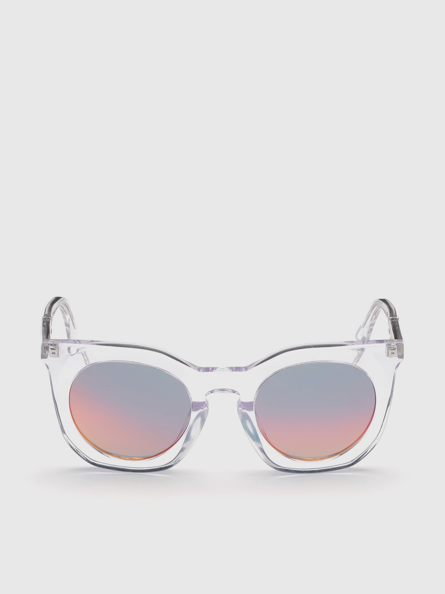 Diesel - DL0283, Woman's Rounded sunglasses in acetate in White - 1