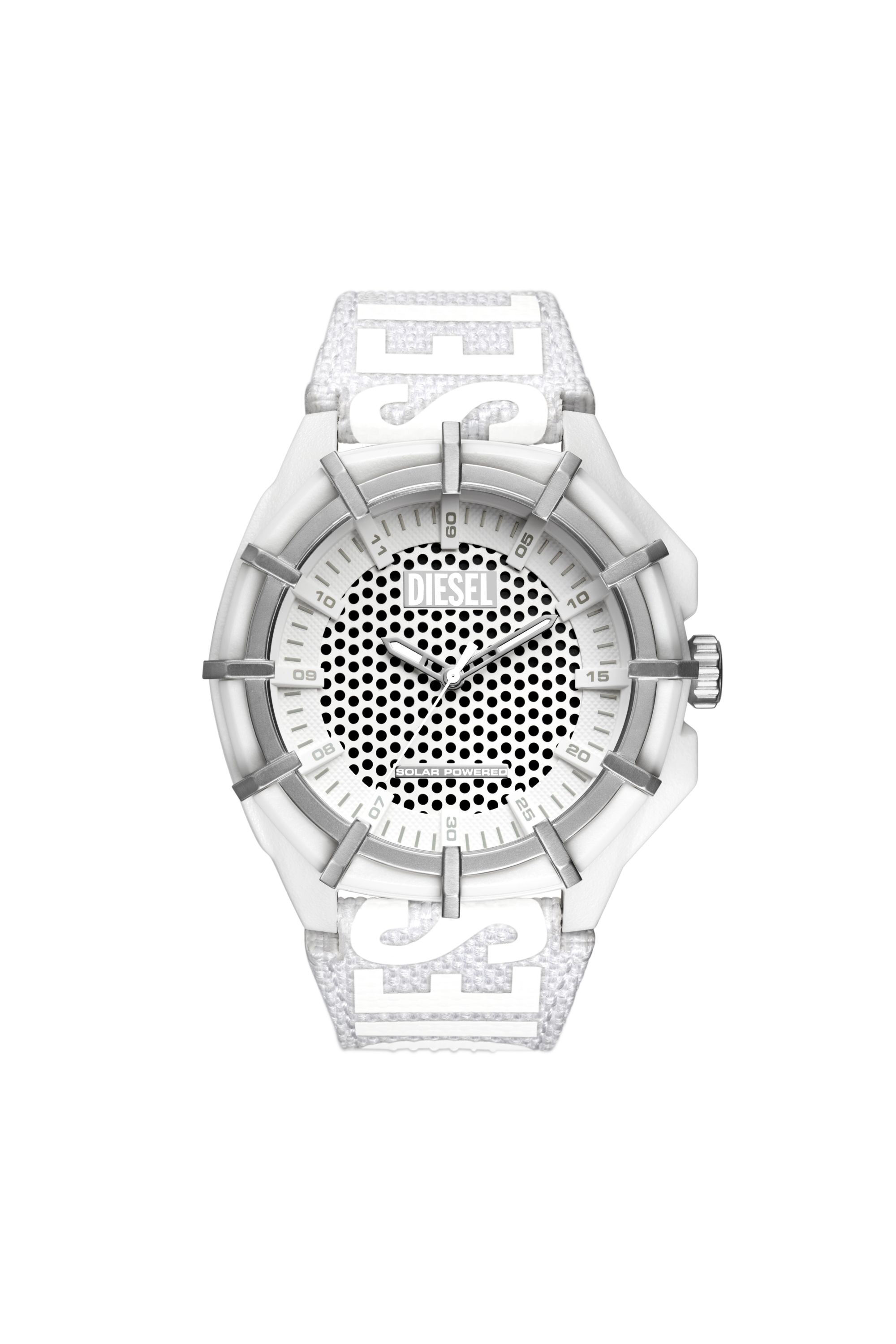 全日本送料無料 Men's Diesel | White | watch textile white solar Framed 時計