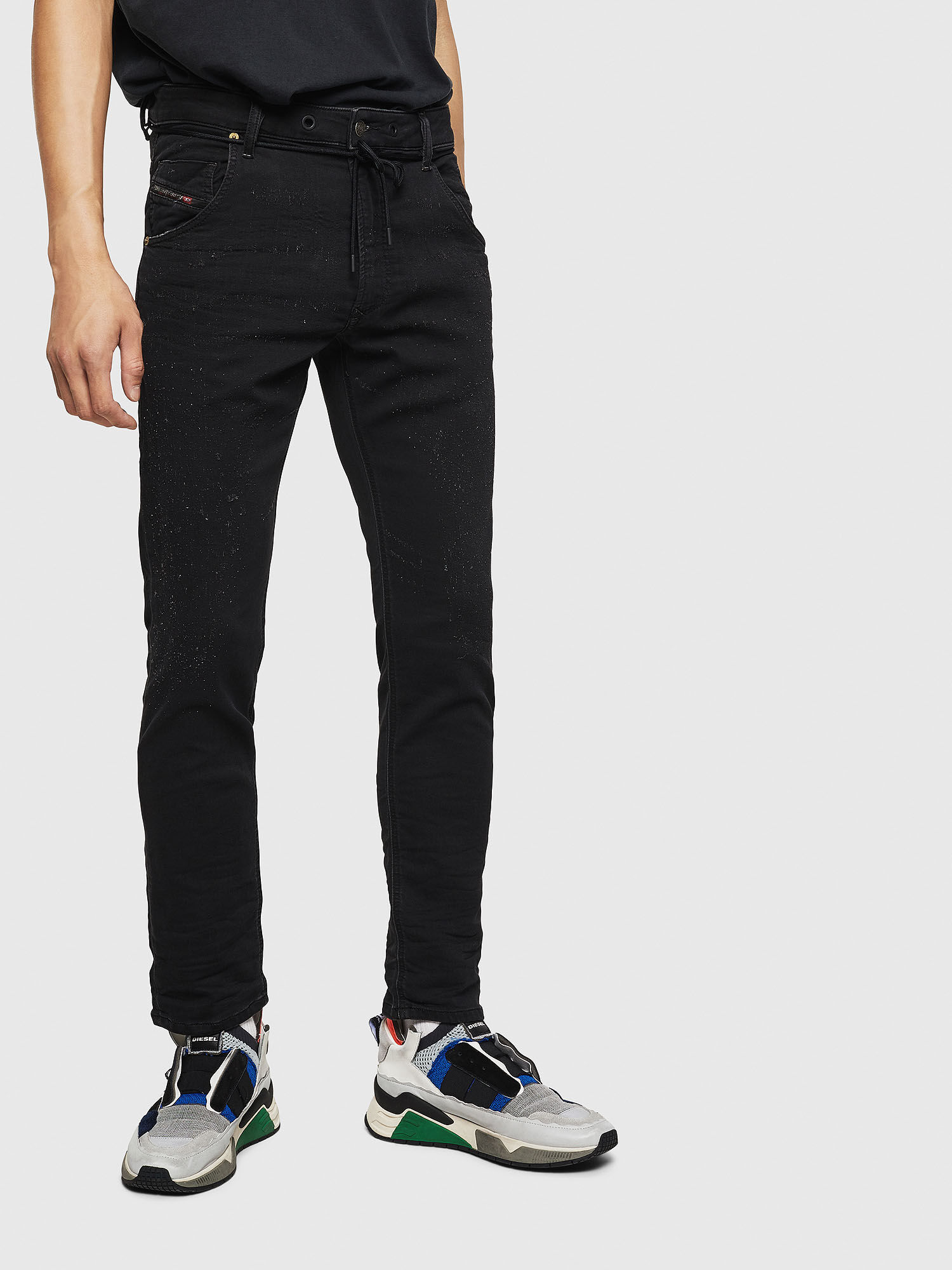 KROOLEY X JOGGJEANS 0092N Men Carrot Black Dark grey Jeans Diesel