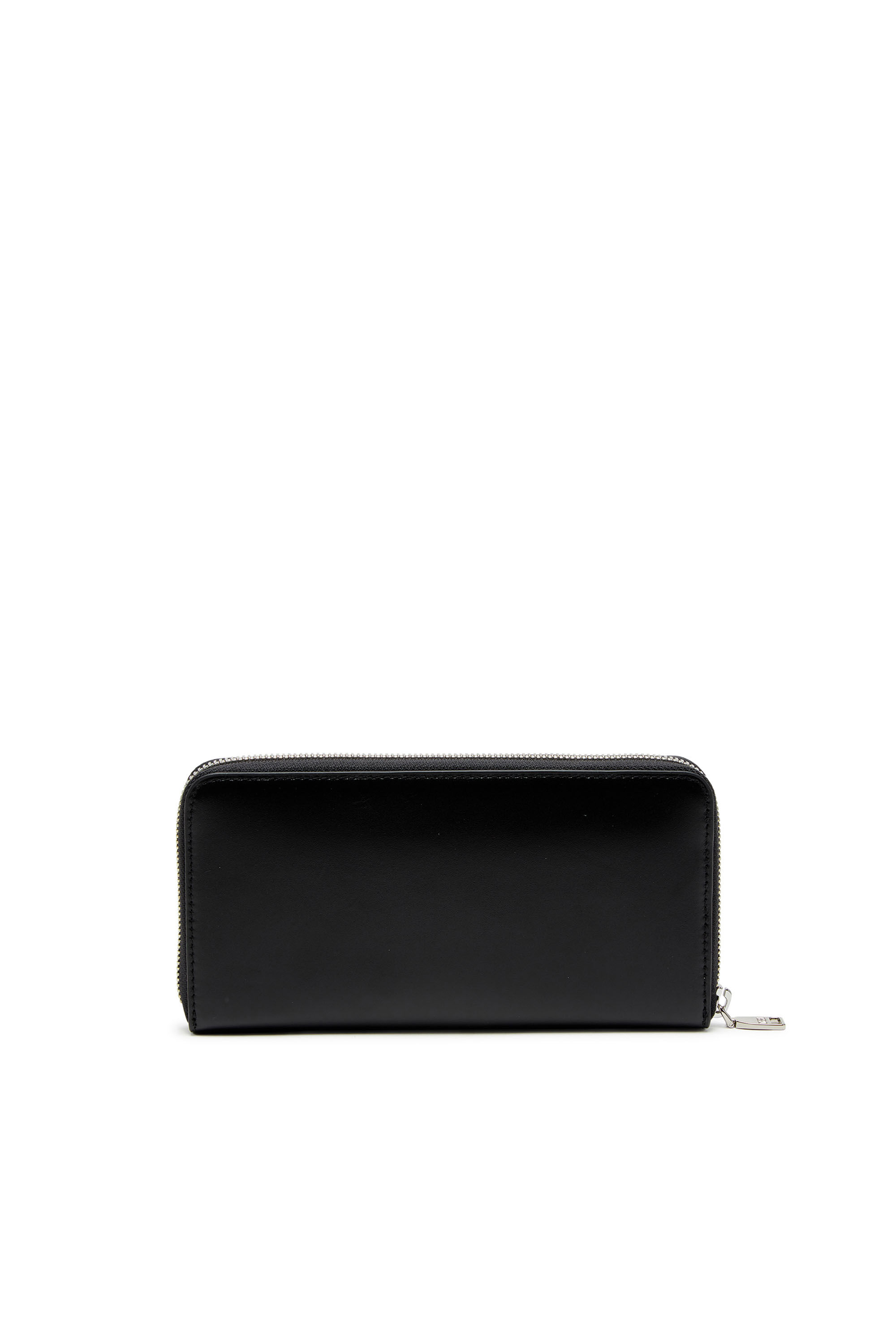 Men's Long zip wallet in logo-embossed leather | Black | Diesel
