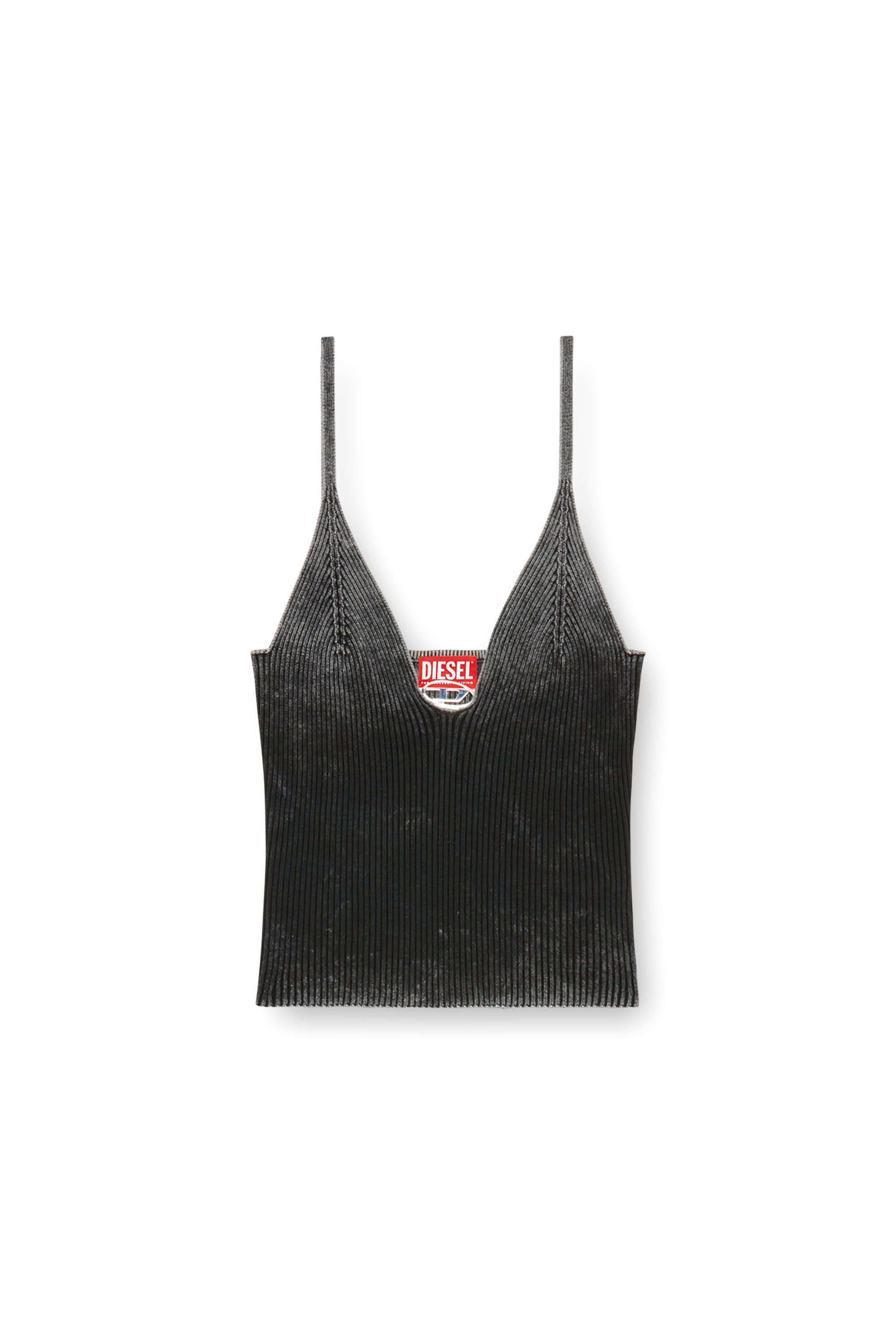 Women's Camisole in faded ribbed knit | Black | Diesel