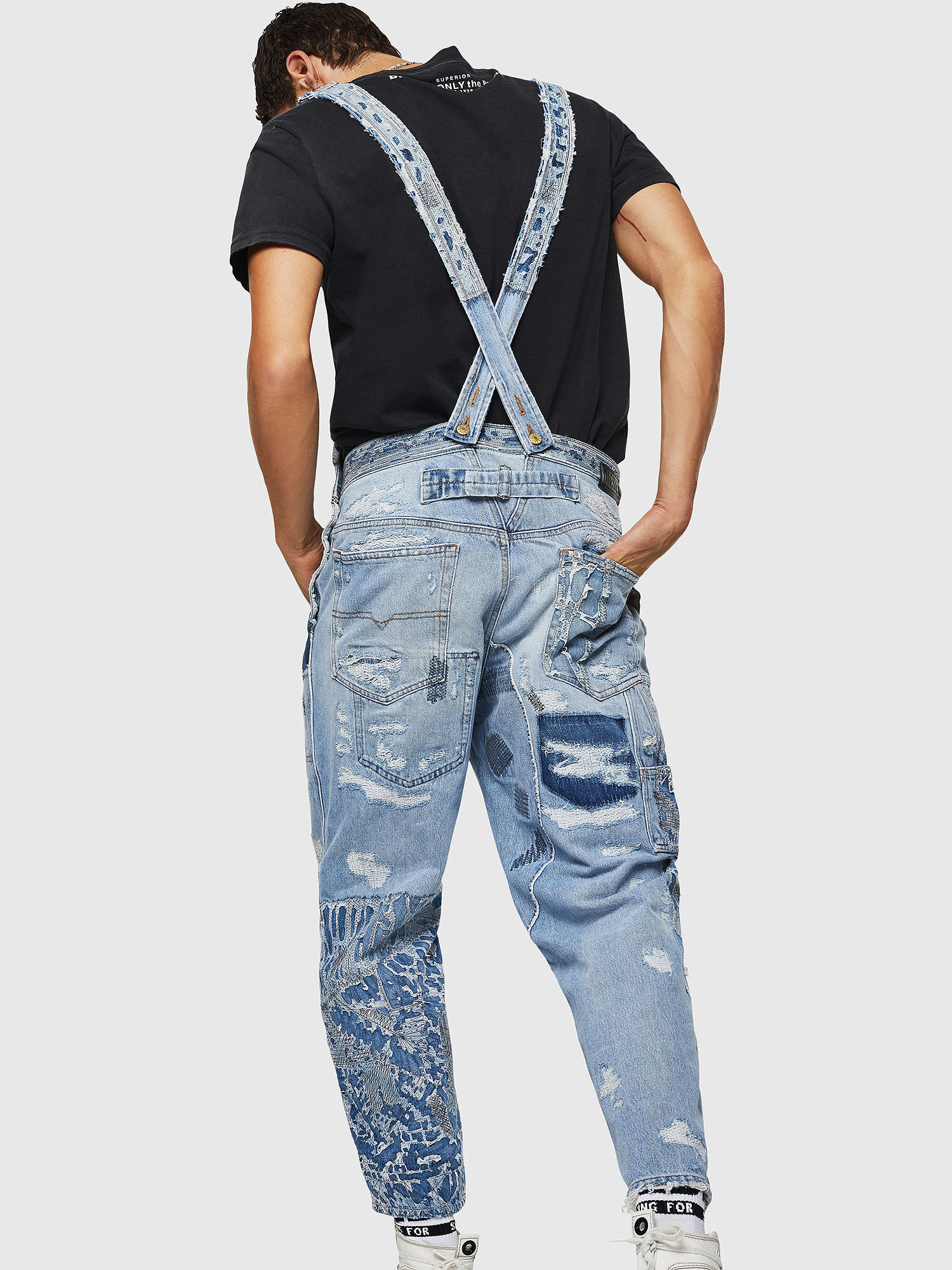 XXL Mens Dungaree Acid Wash Full Length Denim Jeans Work Mid Bib Overalls XS 